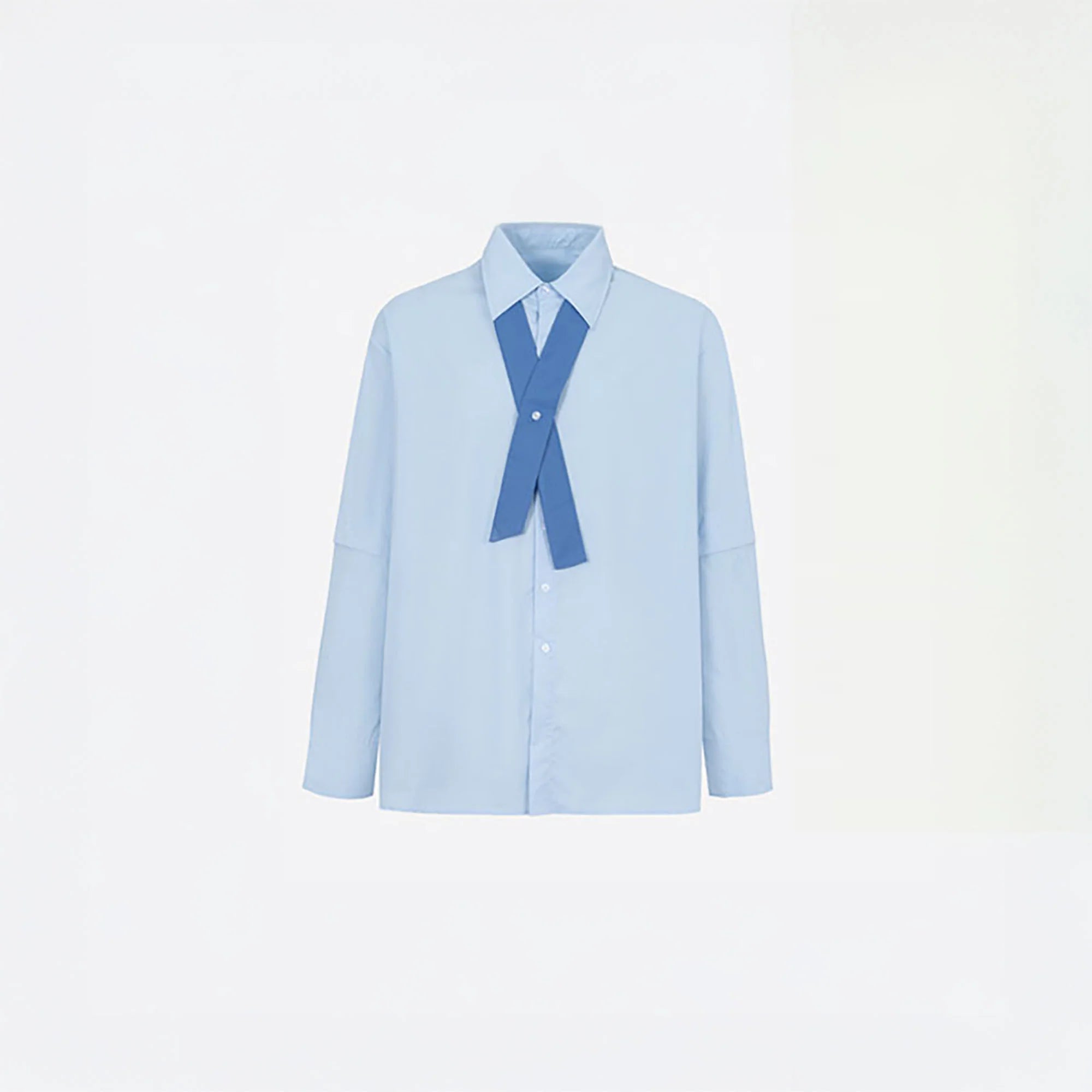TUIMU Cross Tie Detachable Sleeve Shirt