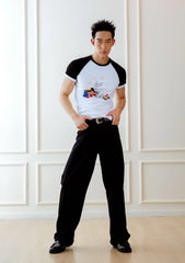 KADAKADA Essential Contrast Raglan Kitty Graphic T-Shirt