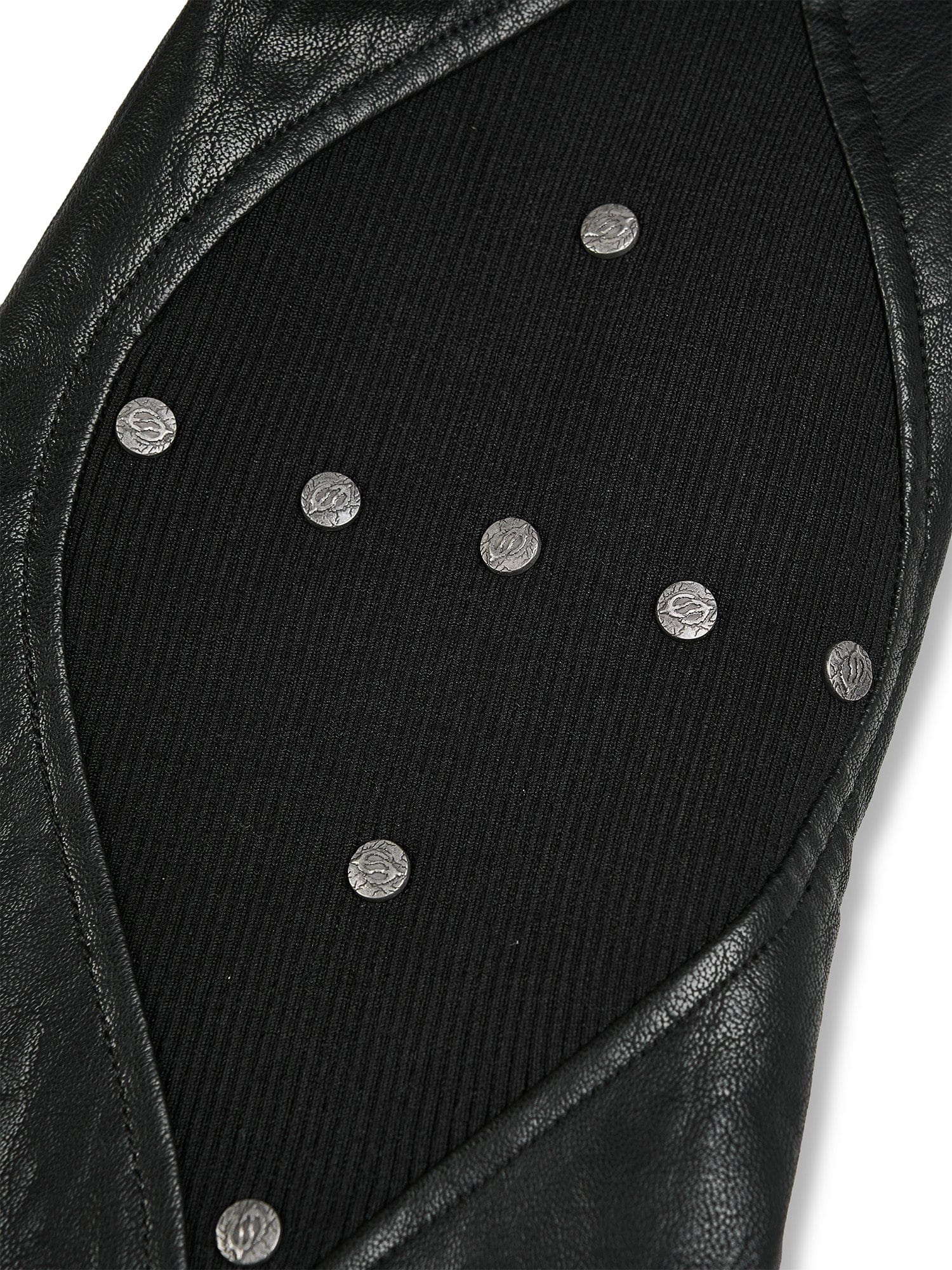 FLYERRER Structured Panel Faux Leather Biker Jacket