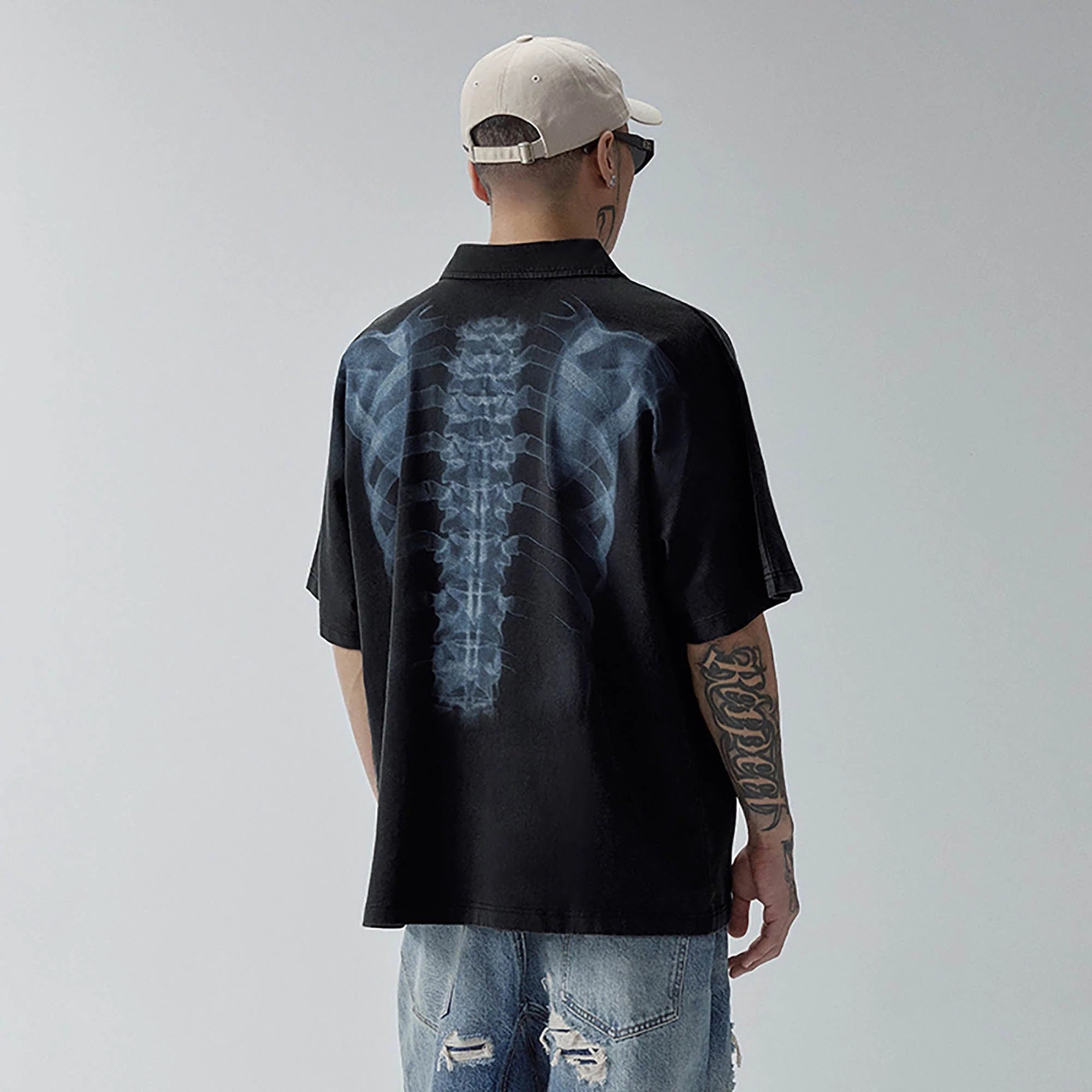 F2CE Distressed X-Ray Polo T-Shirt
