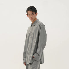 ORAL UTOPIA Spiral Embellished Wool-Blend Shirt