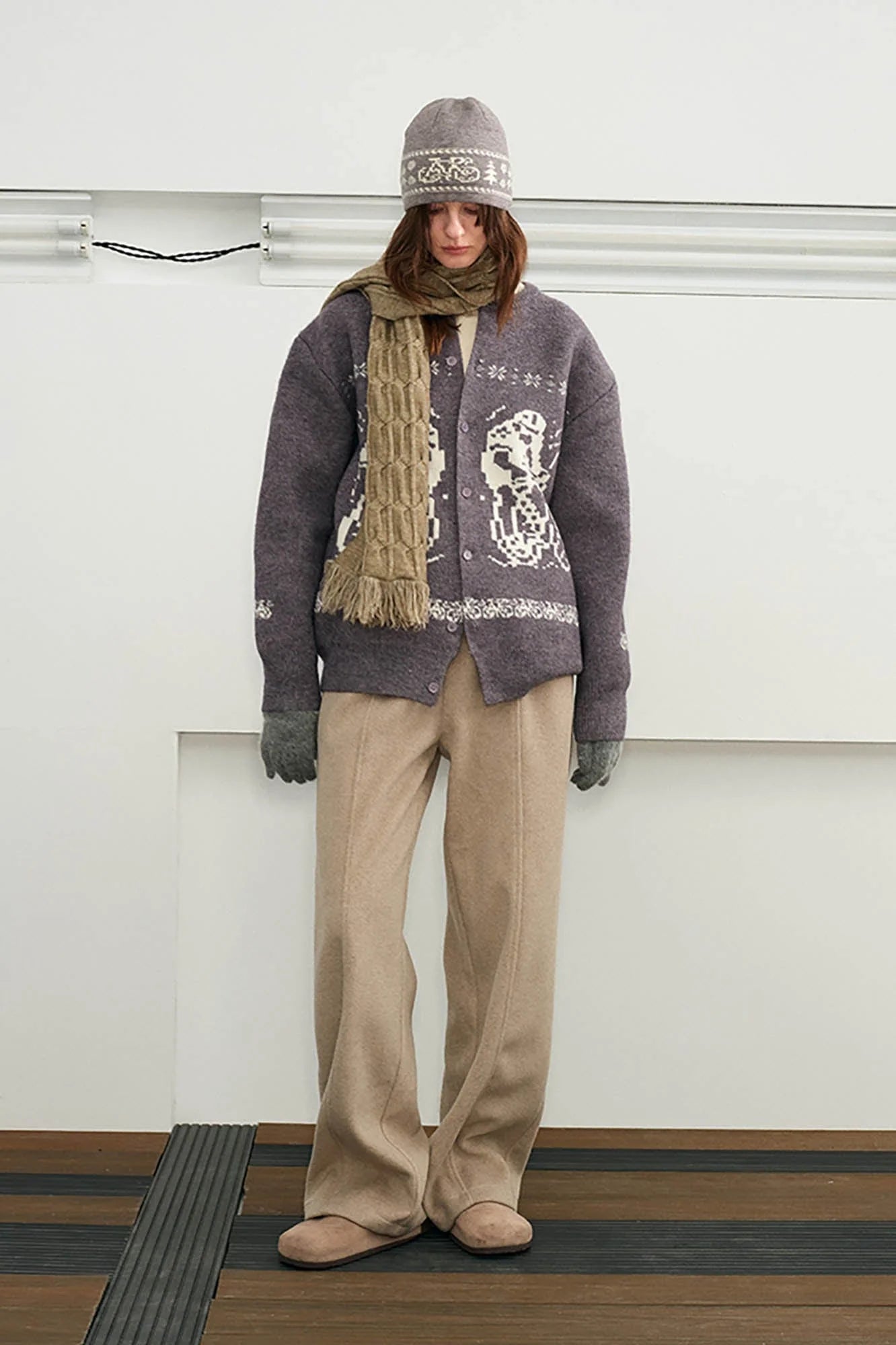 KREATE Fair Isle Button-Up Cardigan