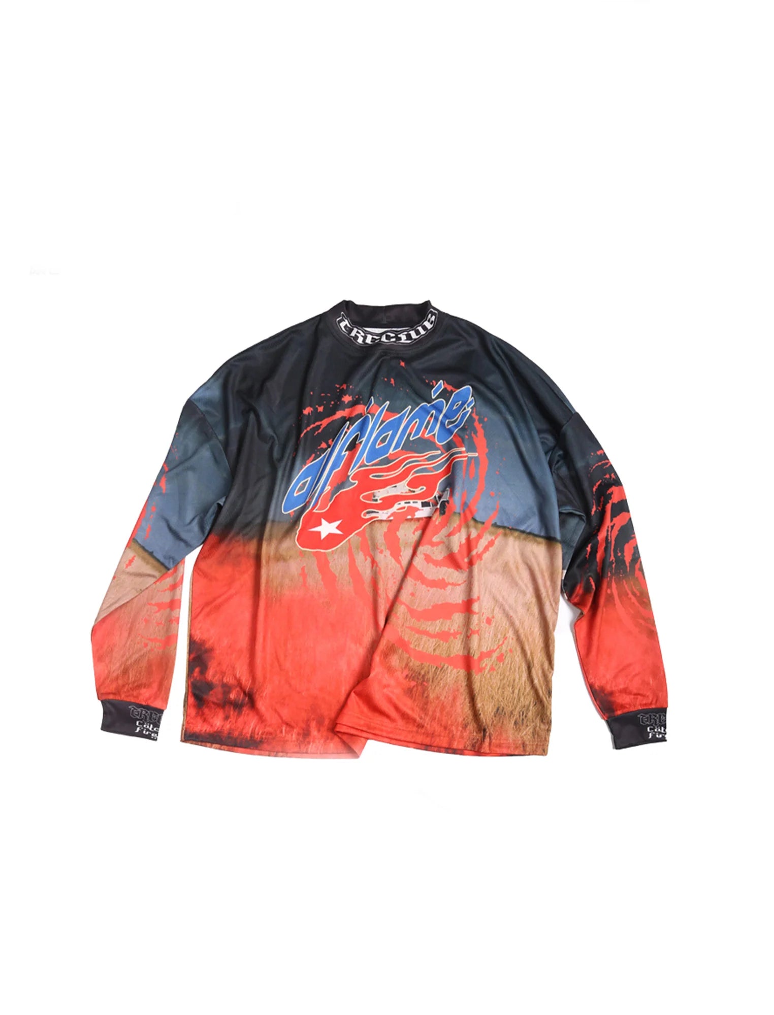 TRECLUB Contrast Swirl Full-Printed Long-Sleeve Jersey
