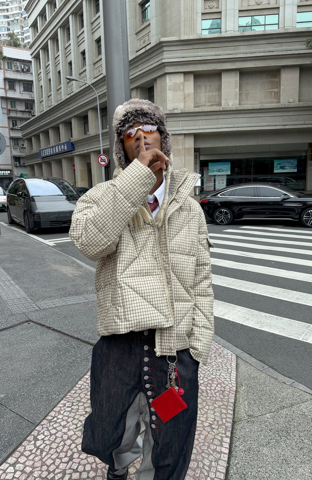 STEEPC Plaid Quilted Padded Jacket
