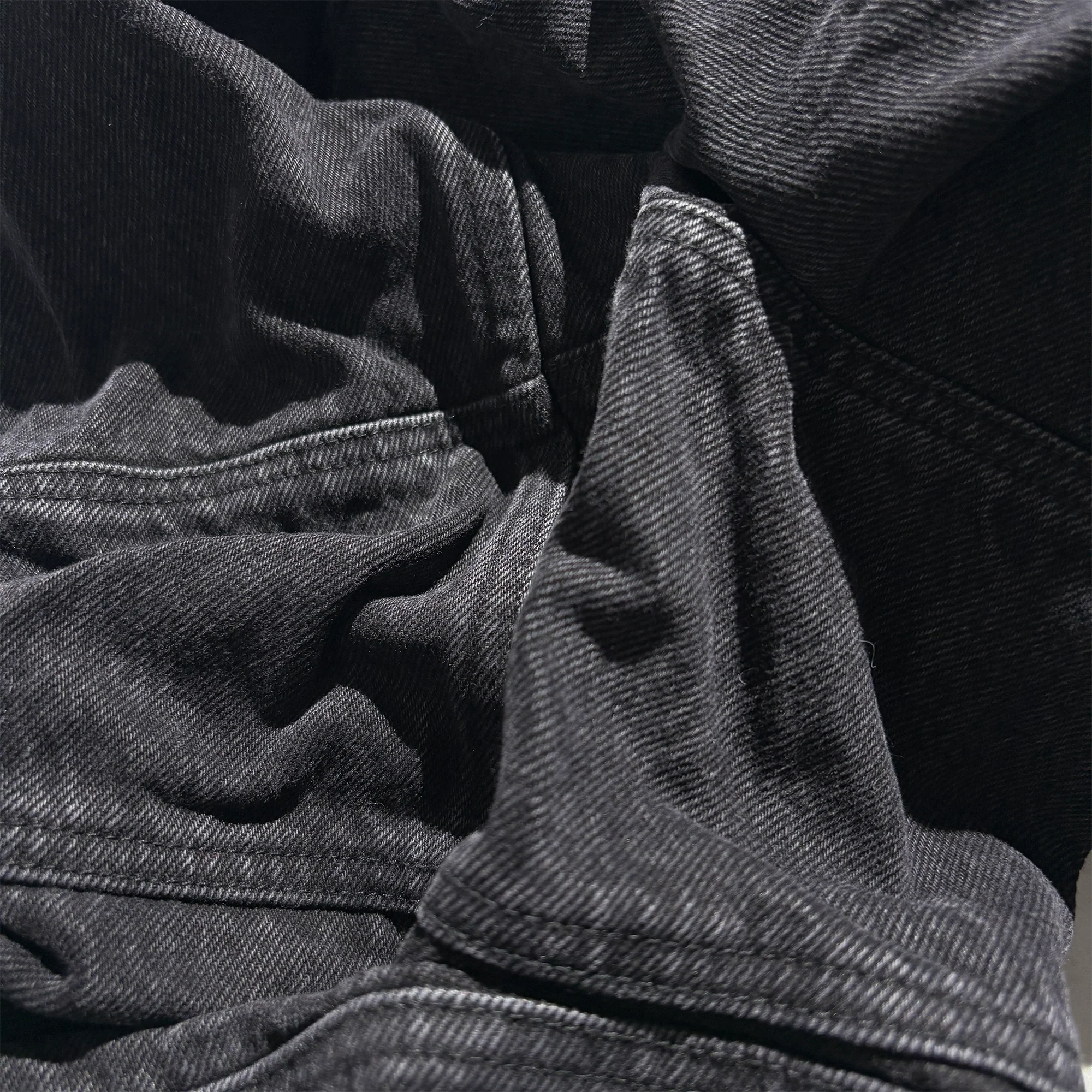 PCCVISION Distressed Wrinkled Stacked Baggy Jeans