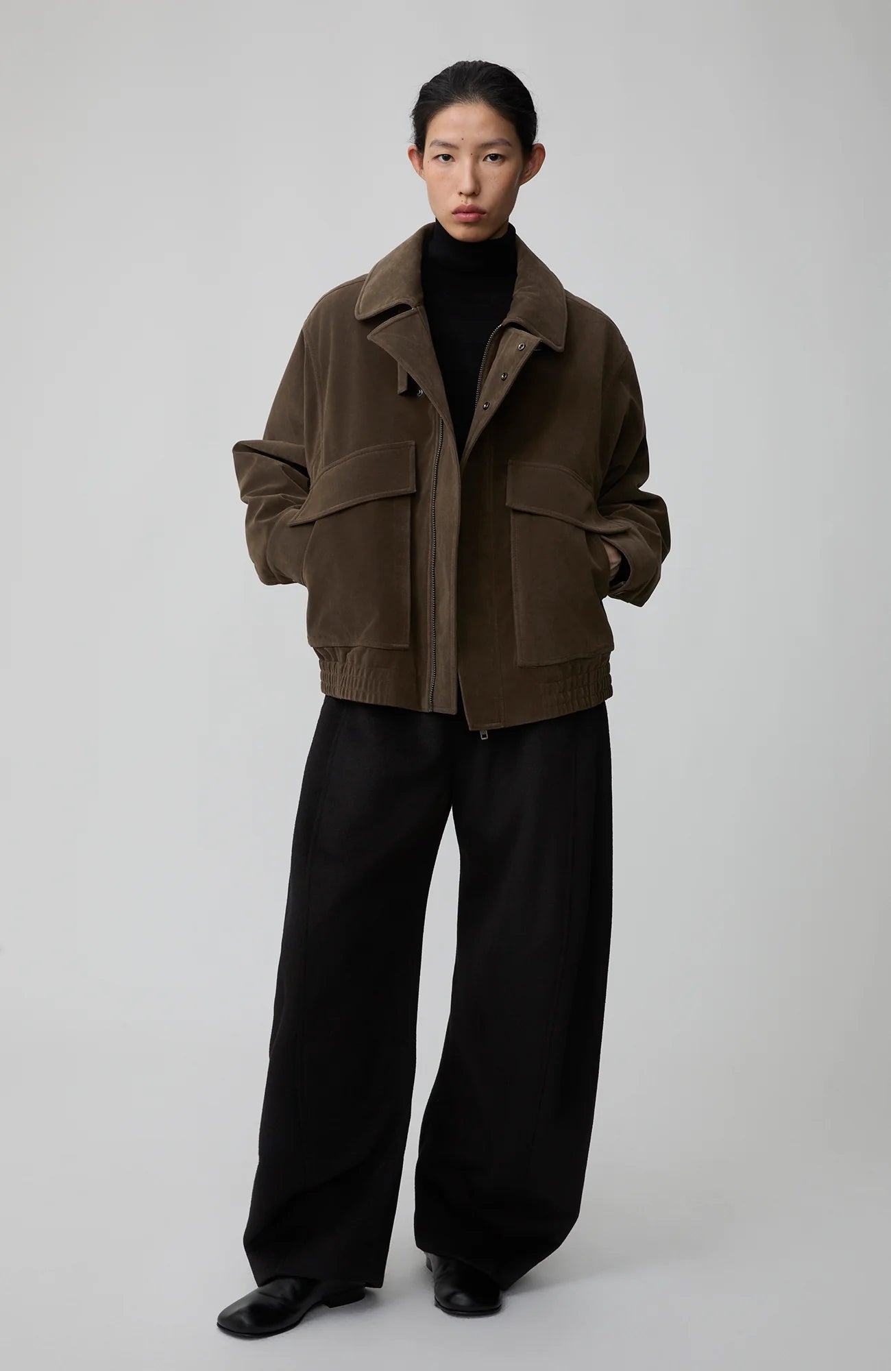 OPICLOTH Suede Dual Zip Quilted Jacket