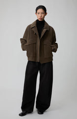 OPICLOTH Suede Dual Zip Quilted Jacket