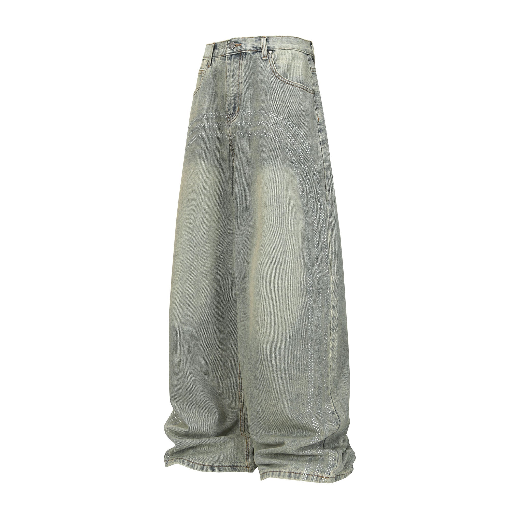CLP Diamond Arc Washed Wide-Leg Jeans
