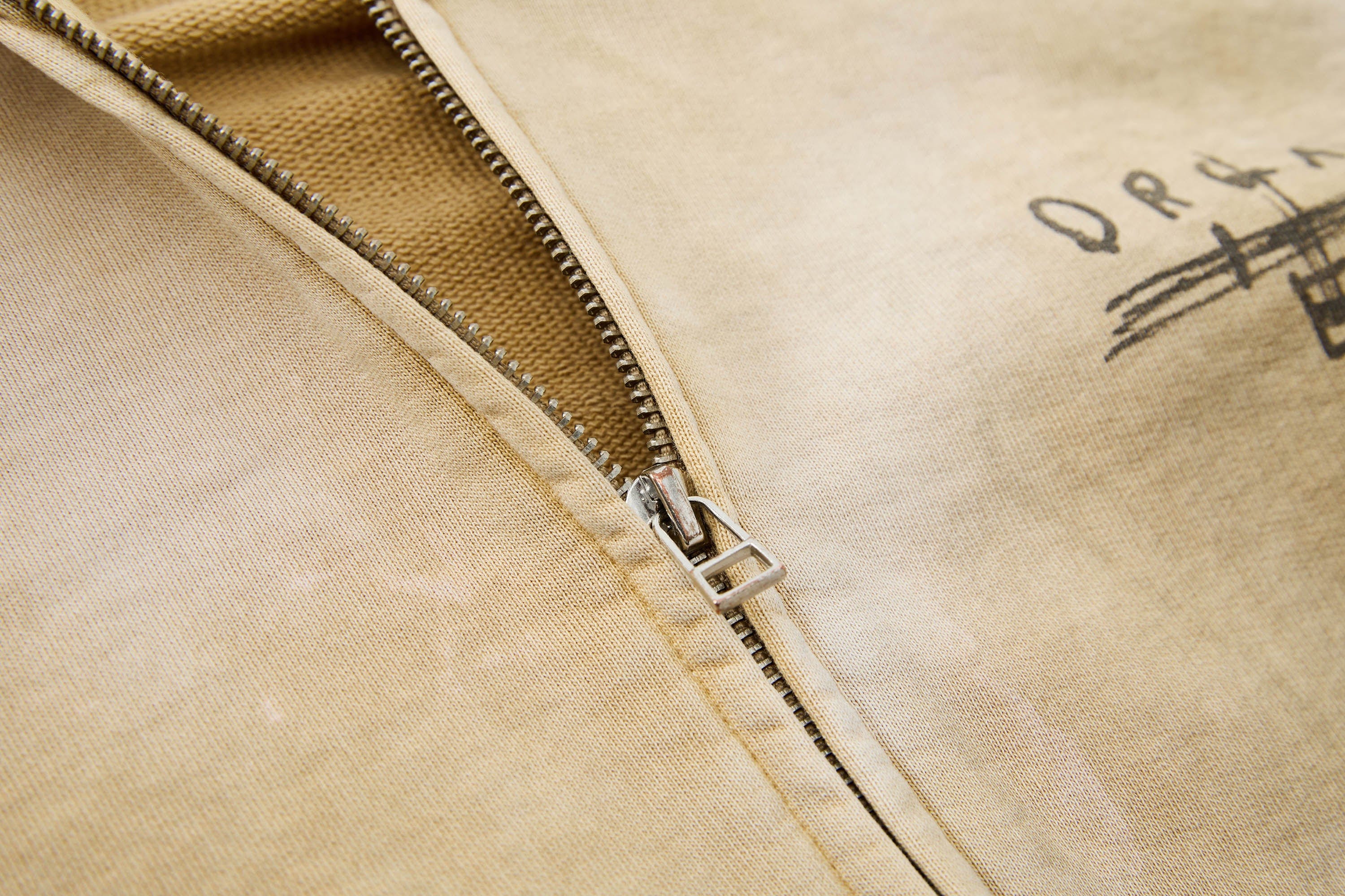 ORGANIC EMOTION Dirty Fit Graffiti Zip-Up Hoodie