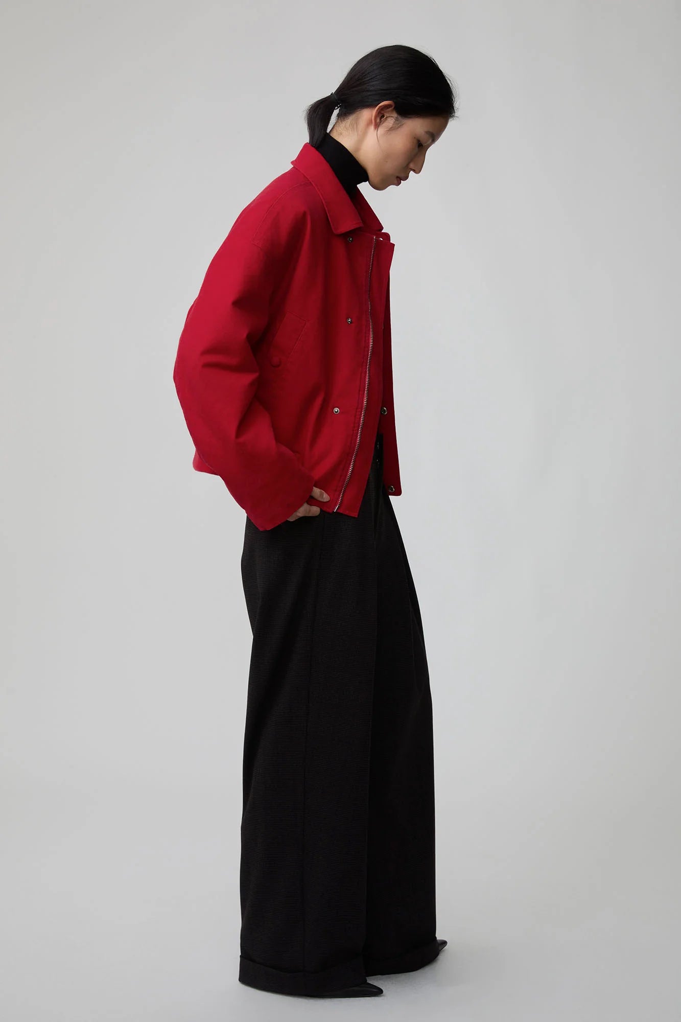 OPICLOTH Washed Quilted Cotton Collar Jacket