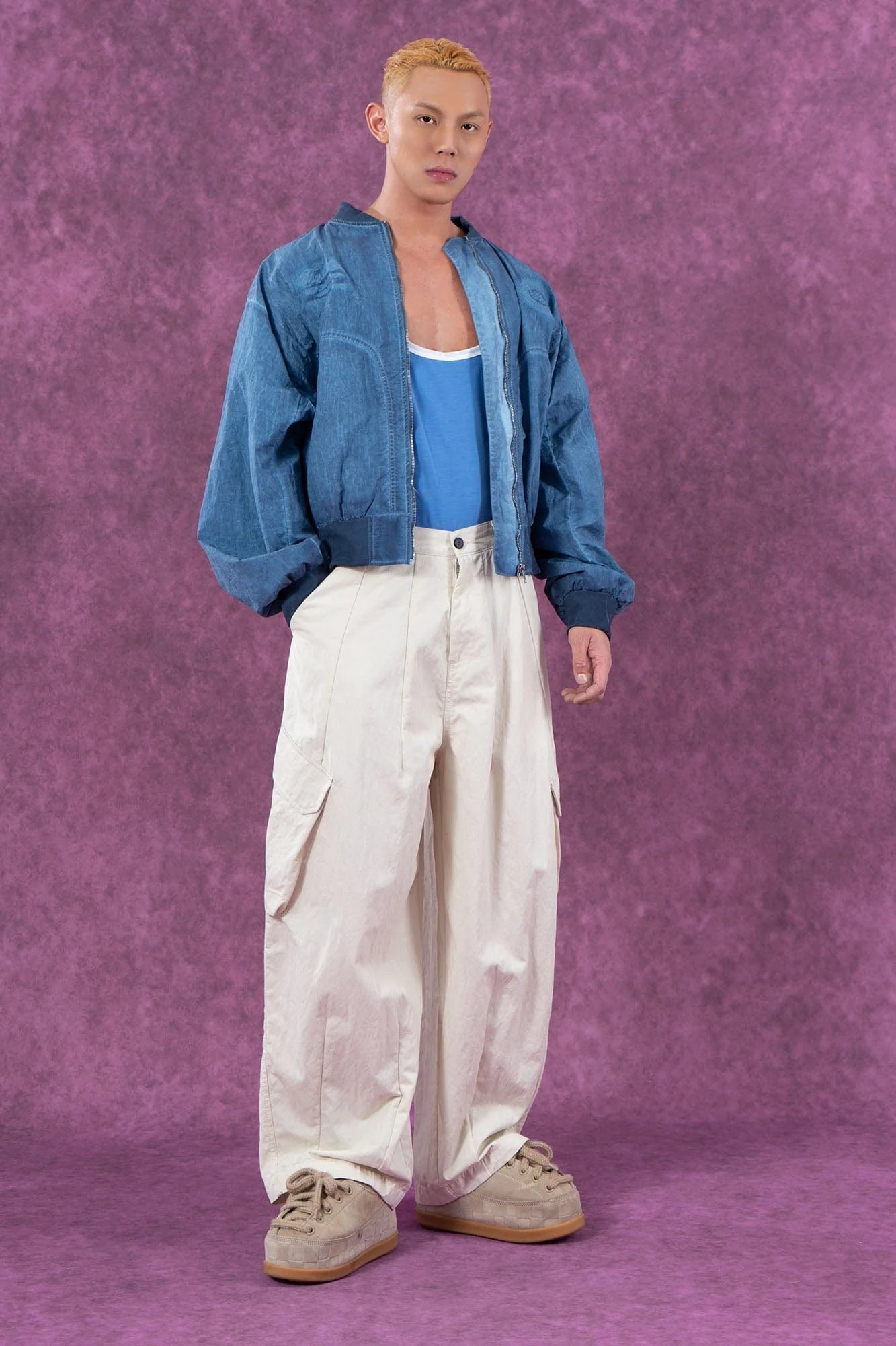 CLP Faded Crinkled Bomber Jacket