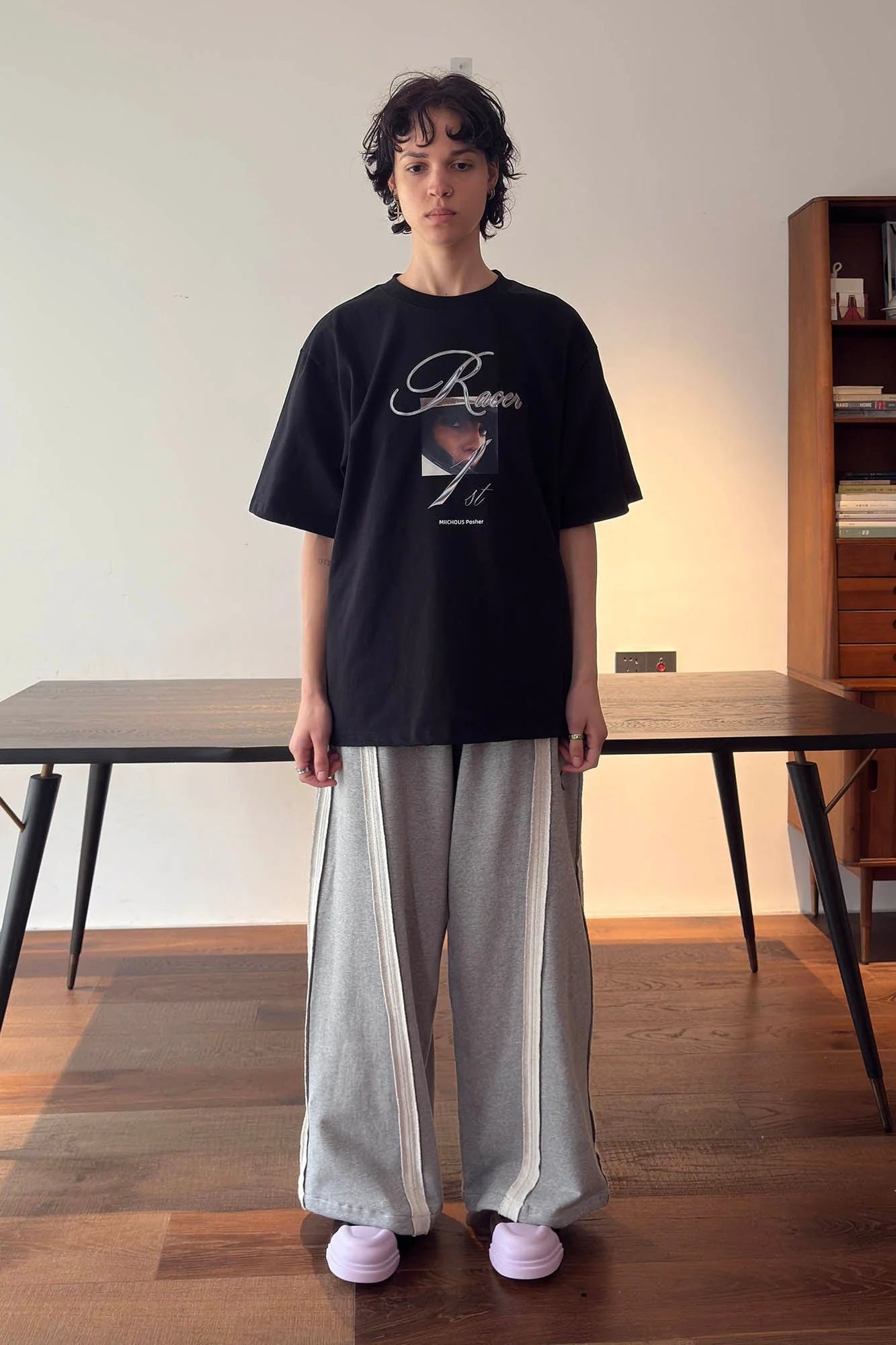MIICHOUS Frayed Spliced Elastic Pants
