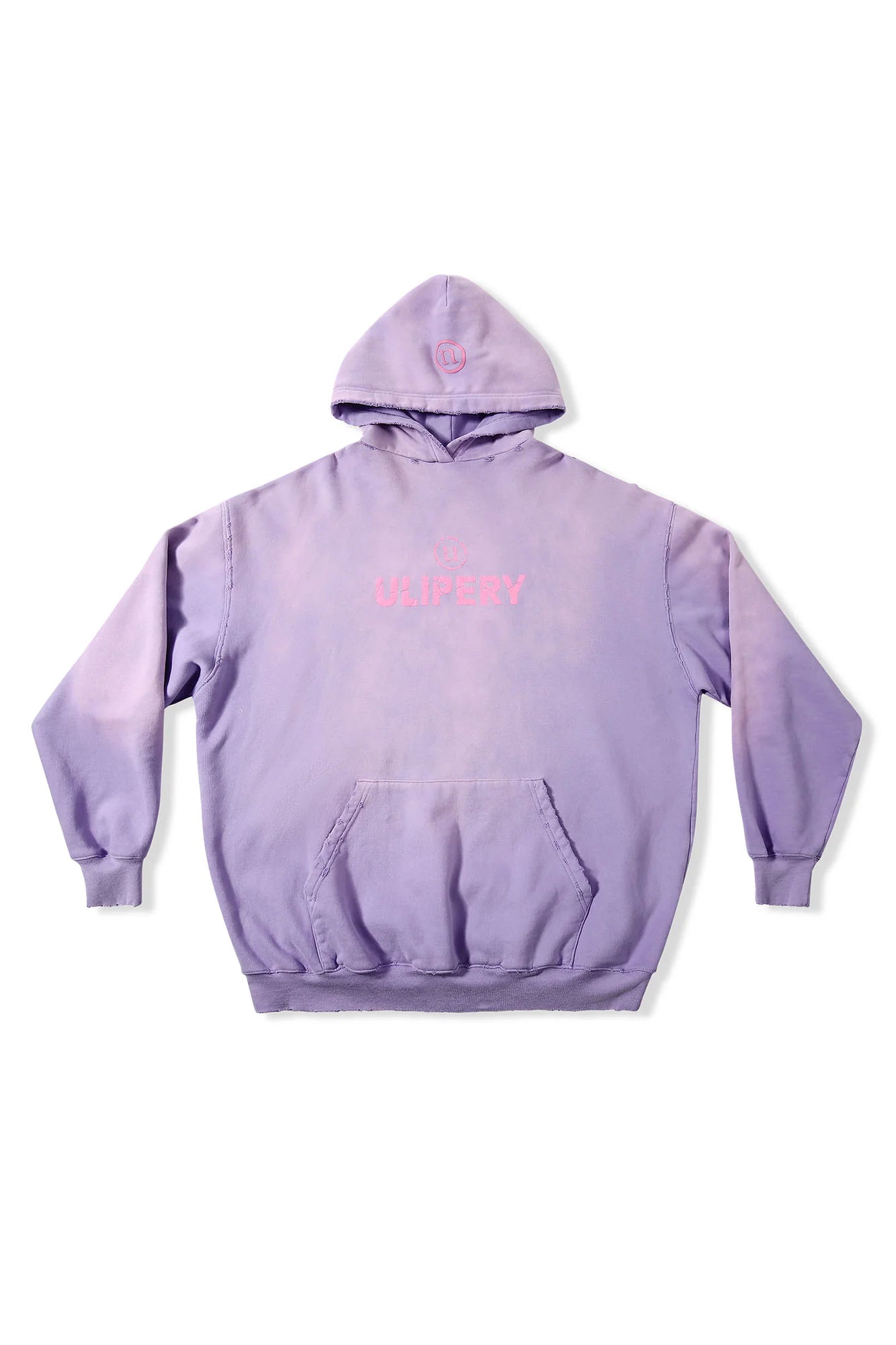 ULIPERY Distressed Gradient Oversized Hoodie Purple