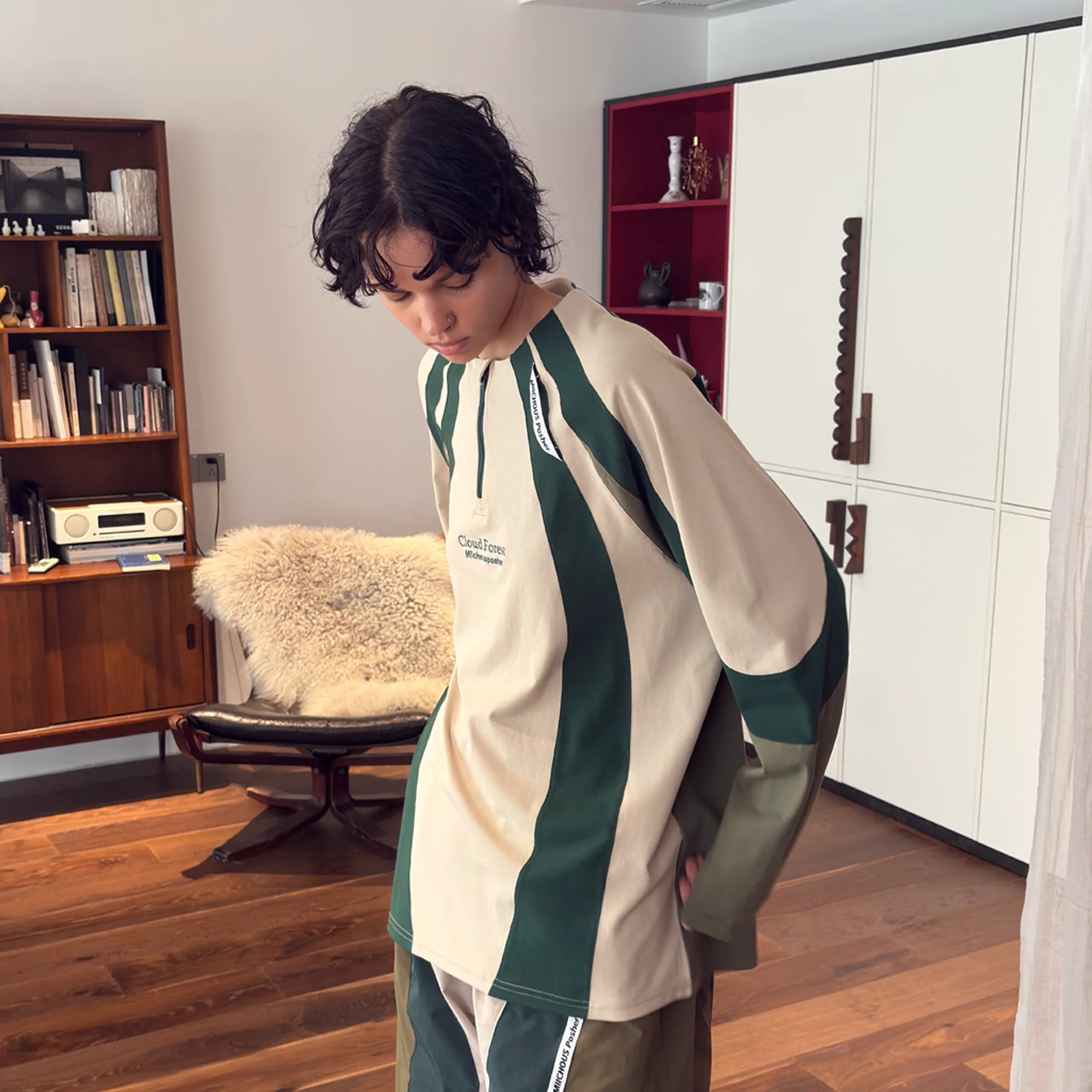 MIICHOUS Contrast Panel UV-Protection Long-Sleeve Tee