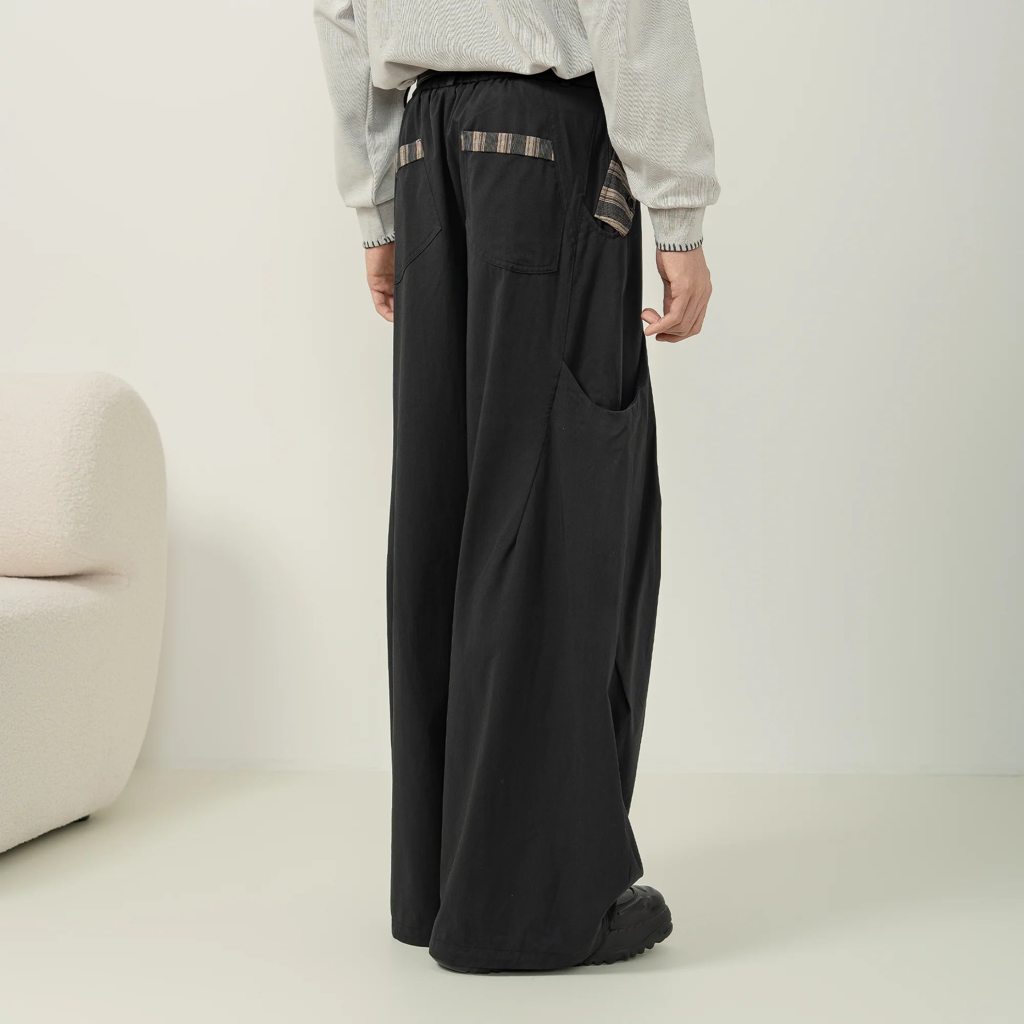 MOITIEDEPETALE Pleated Panel Oversized Cargo Pants