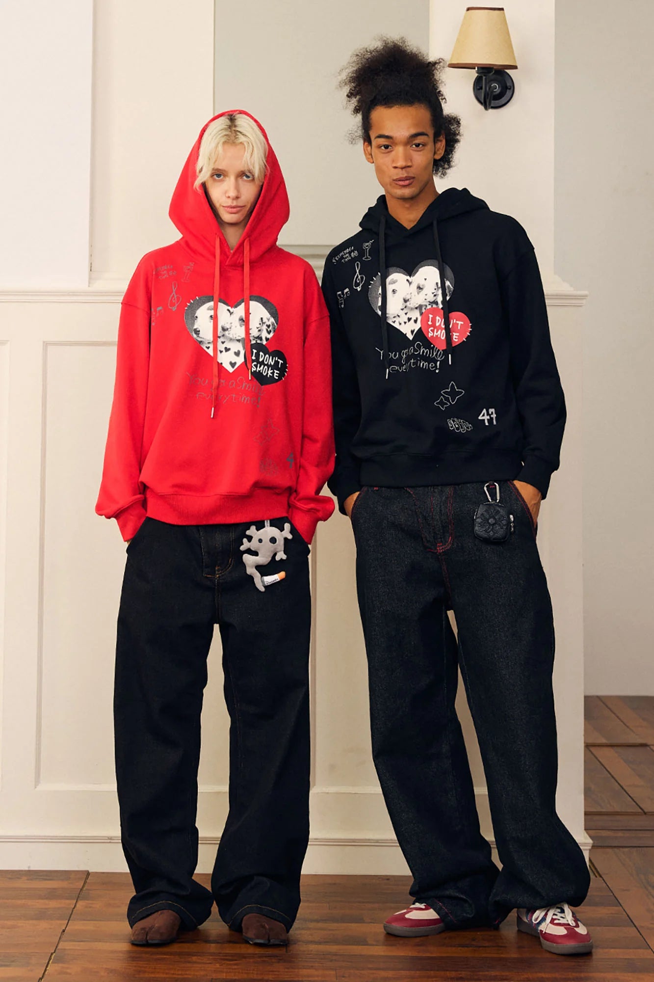 DONSMOKE Puppy Heart Doodle Hoodie