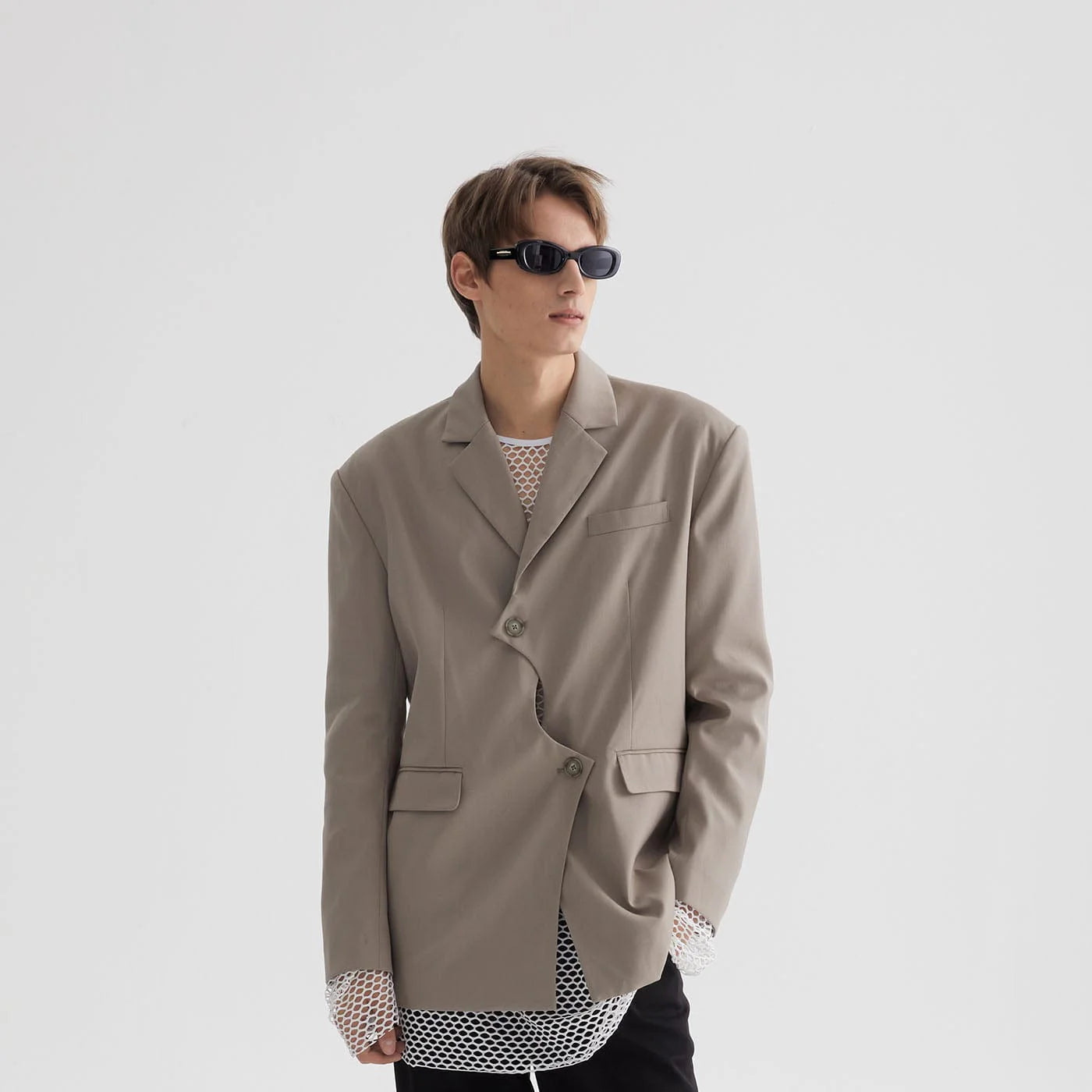LEONSENSE Asymmetrical Twist Padded Coat (Only Size L Left)