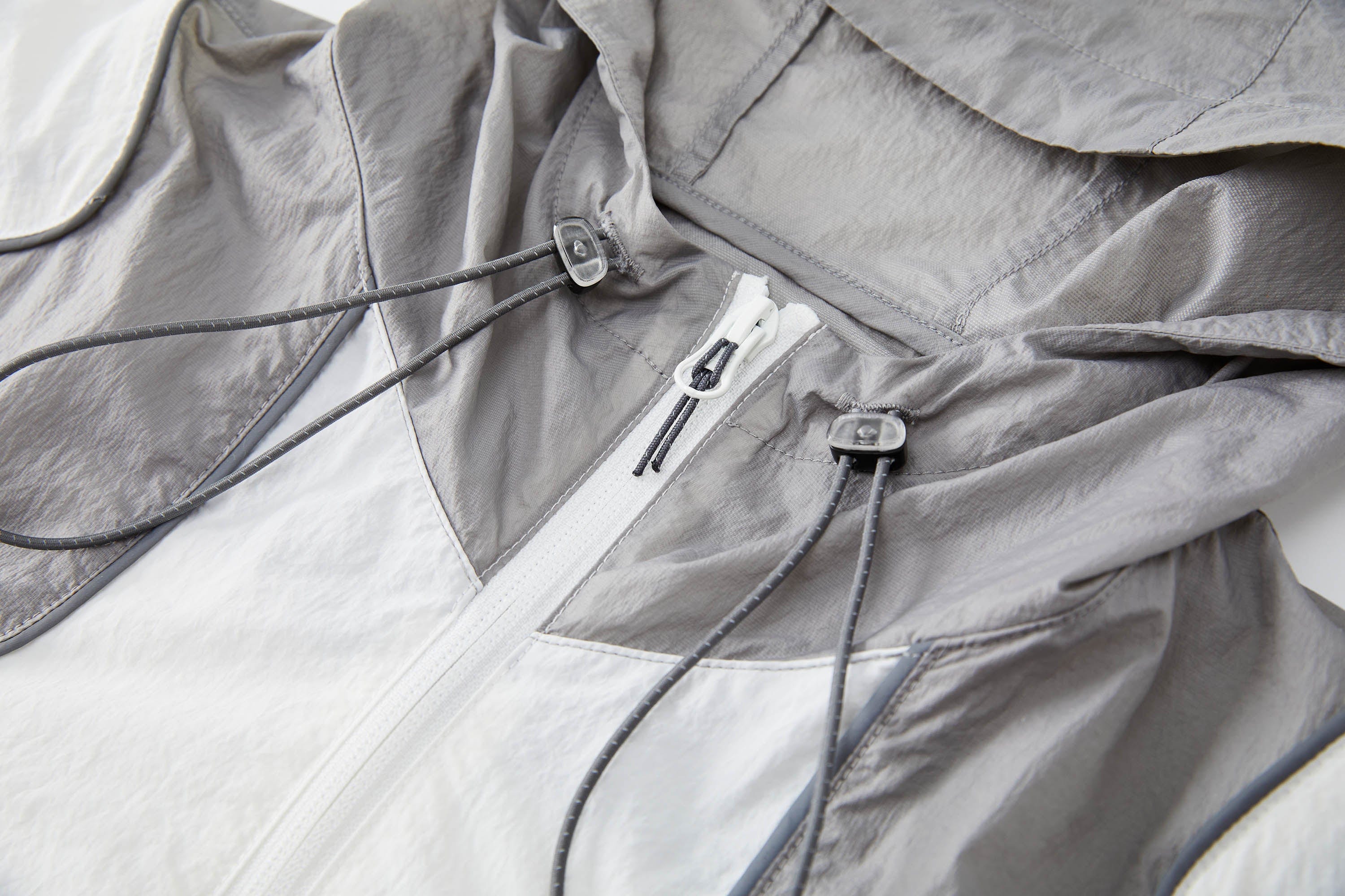 ORGANIC EMOTION Spliced Drawstring UV Protection Light Jacket