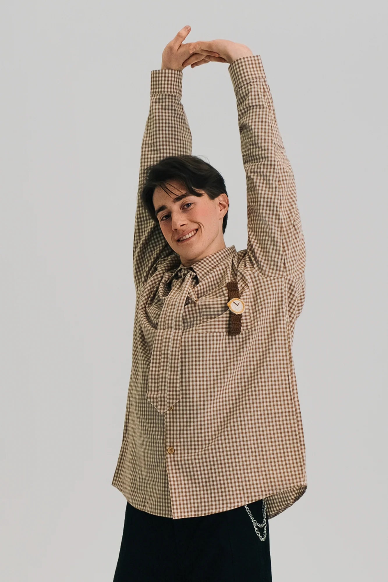 WIID Neck Tie Gingham Shirt