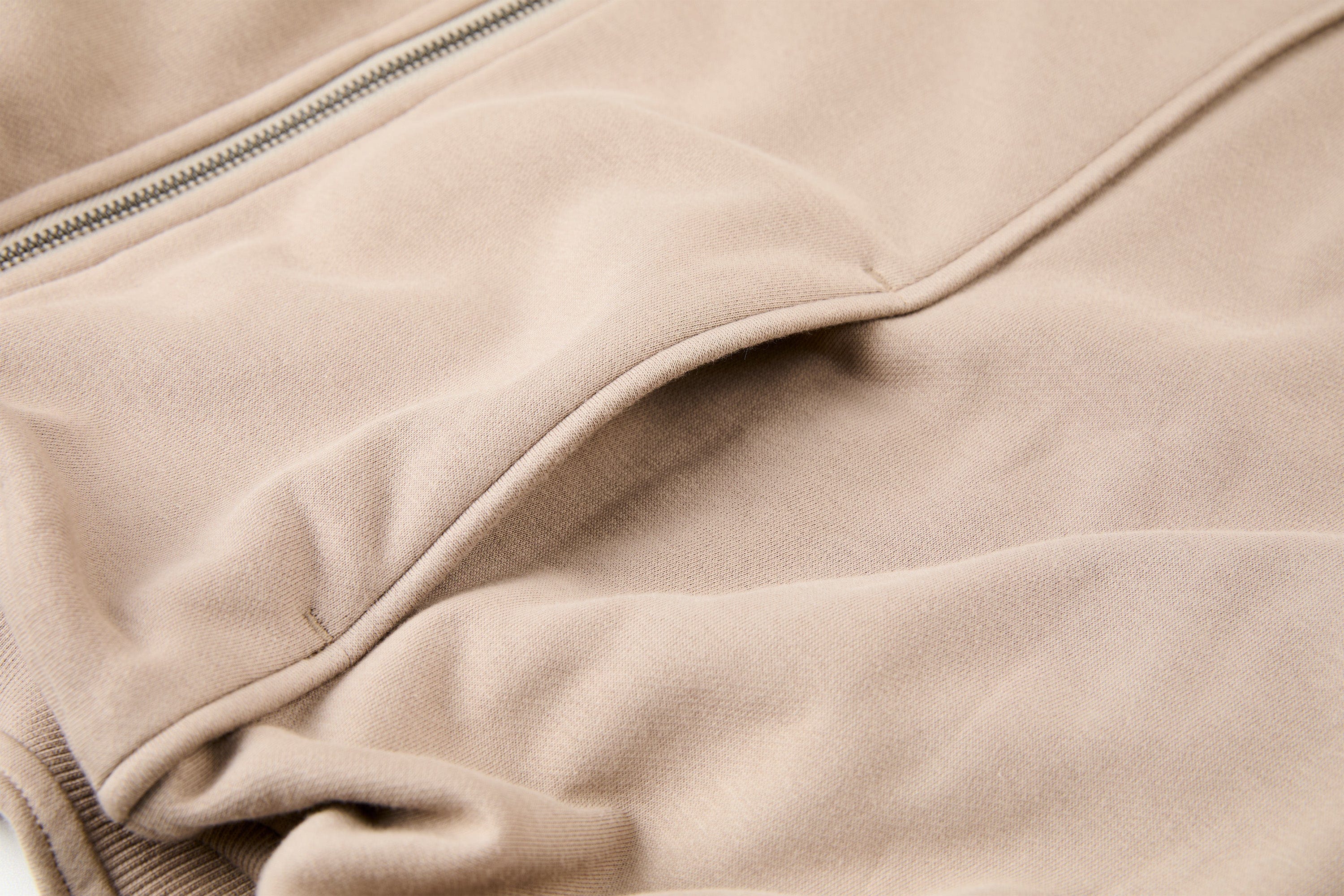 ORGANIC EMOTION Curved Panel Drawstring-Hem Zip-Up Hoodie