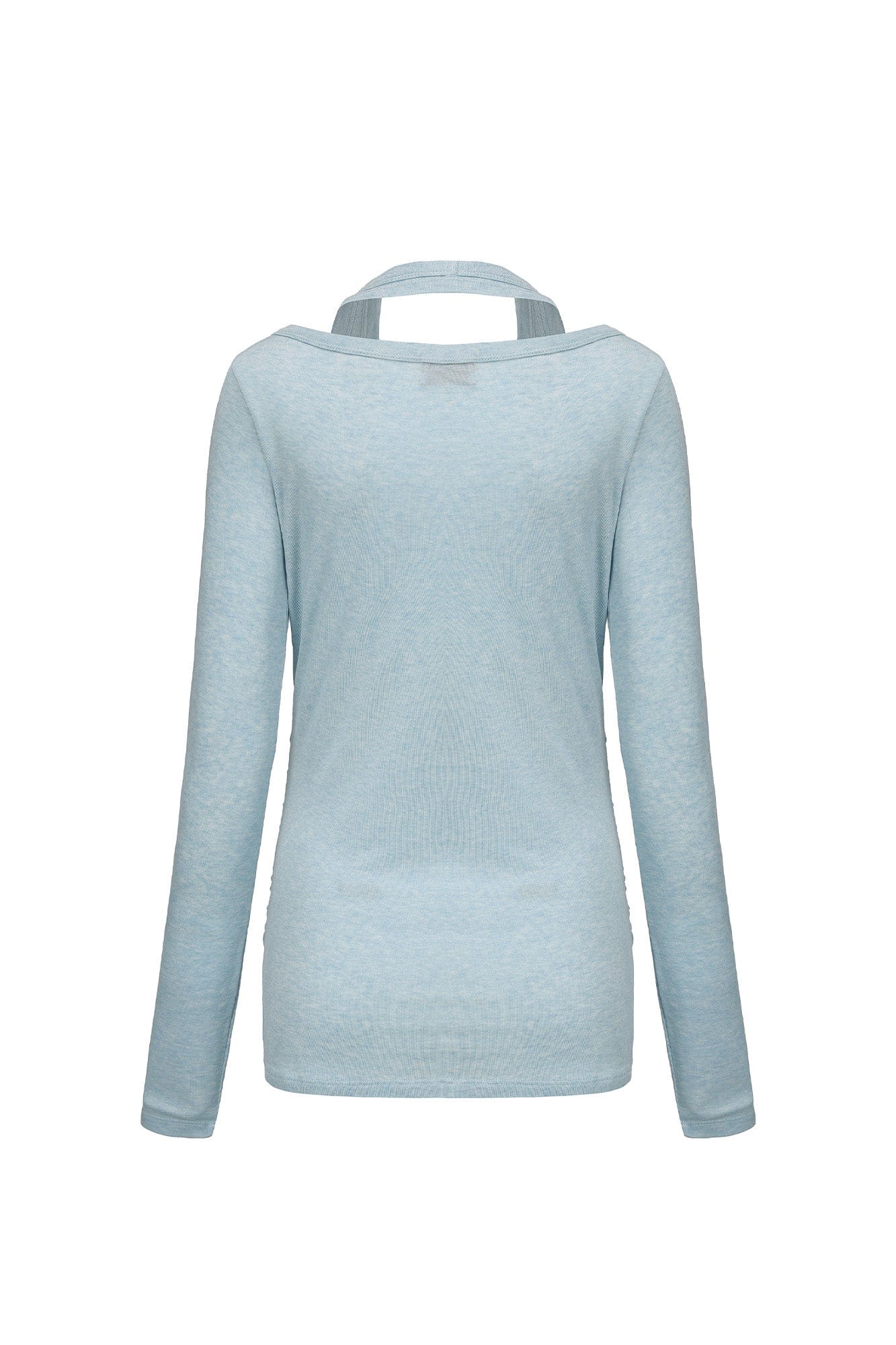 VANN VALRENCE Essential Layered Halter-Neck Long-Sleeve Tee