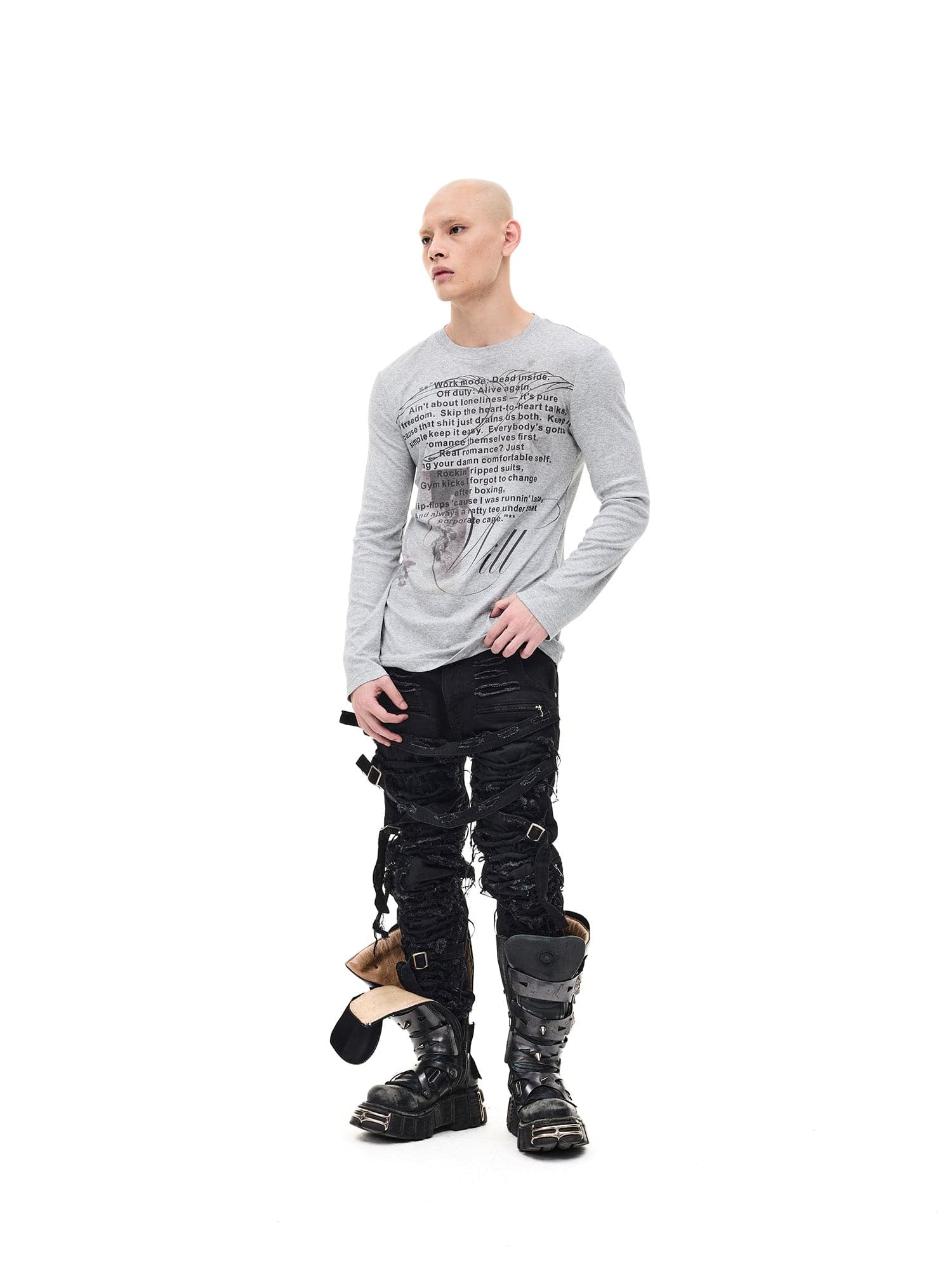 WHISTLEHUNTER Graphic Slim-Fit Stretchable Long-Sleeve Tee