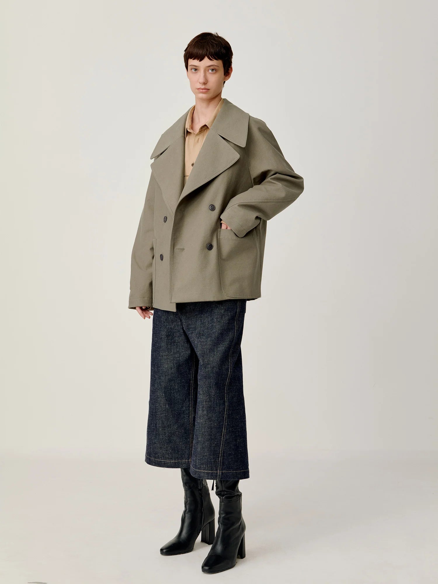 OPICLOTH Classical Double-Breasted Oversized Jacket