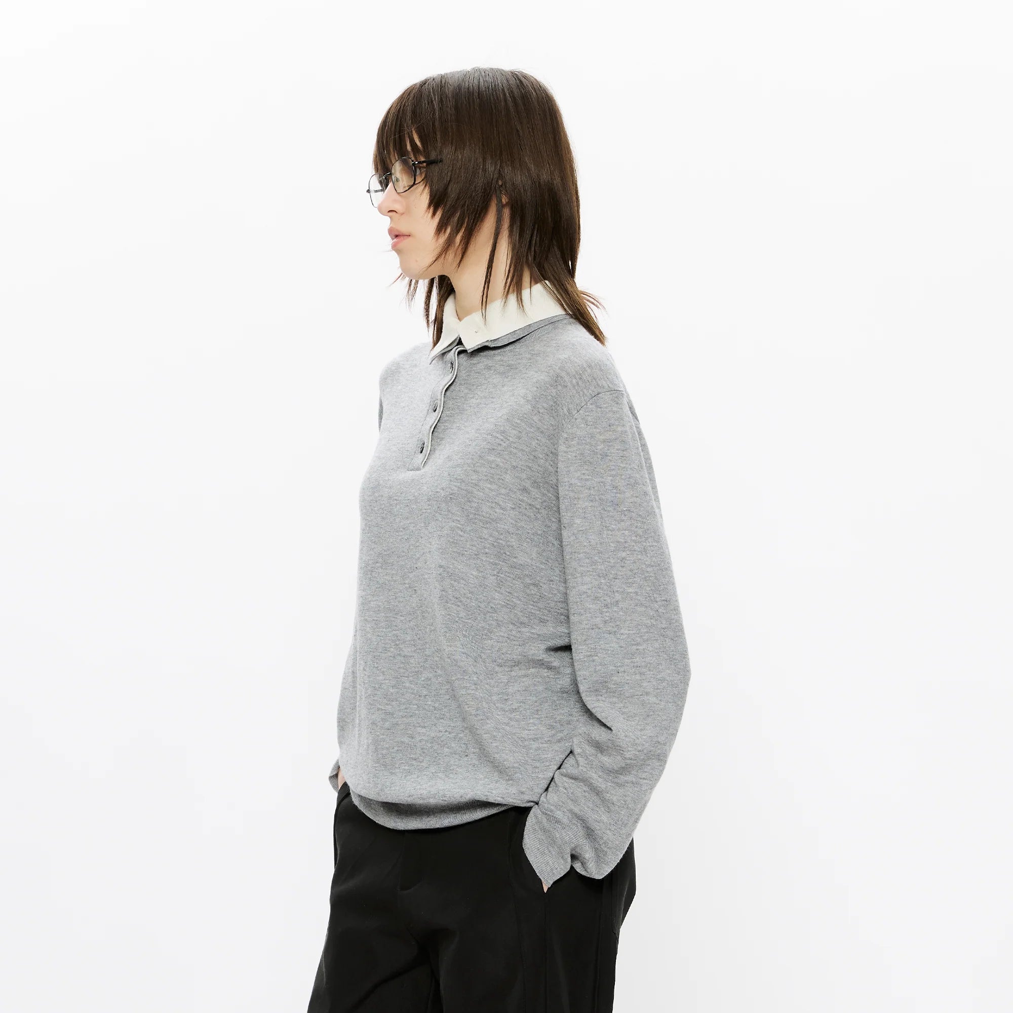 KREATE Double-Collar Wool-Blend Knit Polo
