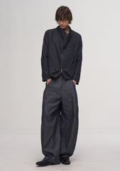 ILNya Nieternite Nifutur Double-Layer Weave Linen Jacket Blue