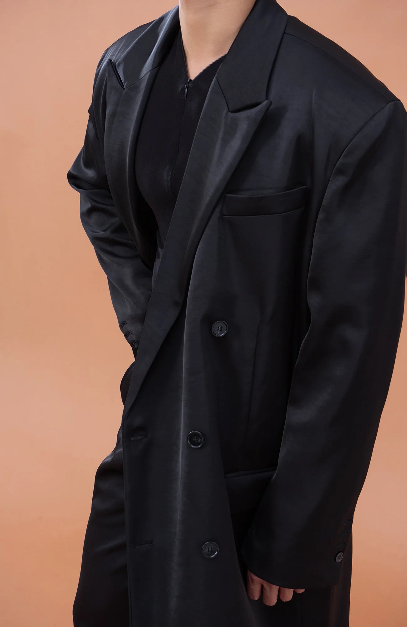 CLP Satin Padded Drape Coat