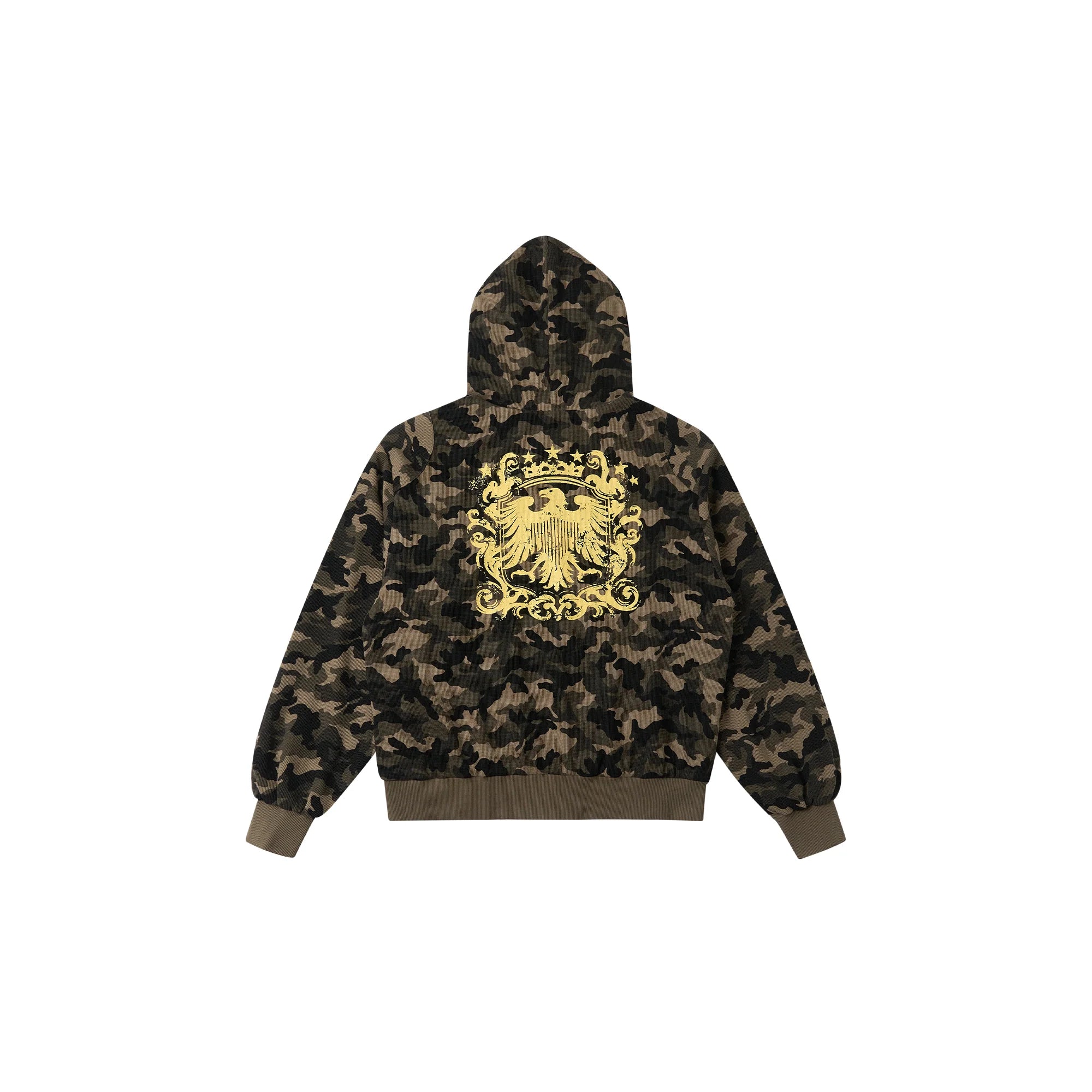 SAVAGEGROWTHWORLD Reversible Camo Waffle Hooded Jacket