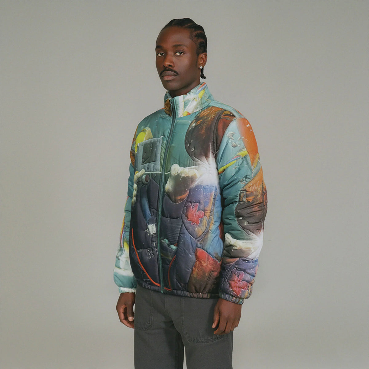 URBAN+FOREST Full-Print Quilted Puffer Jacket