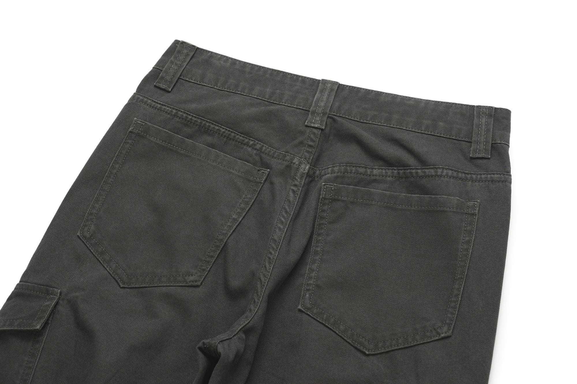 OKAYTHXBYE Washed Button Flap-Pocket Cargo Pants