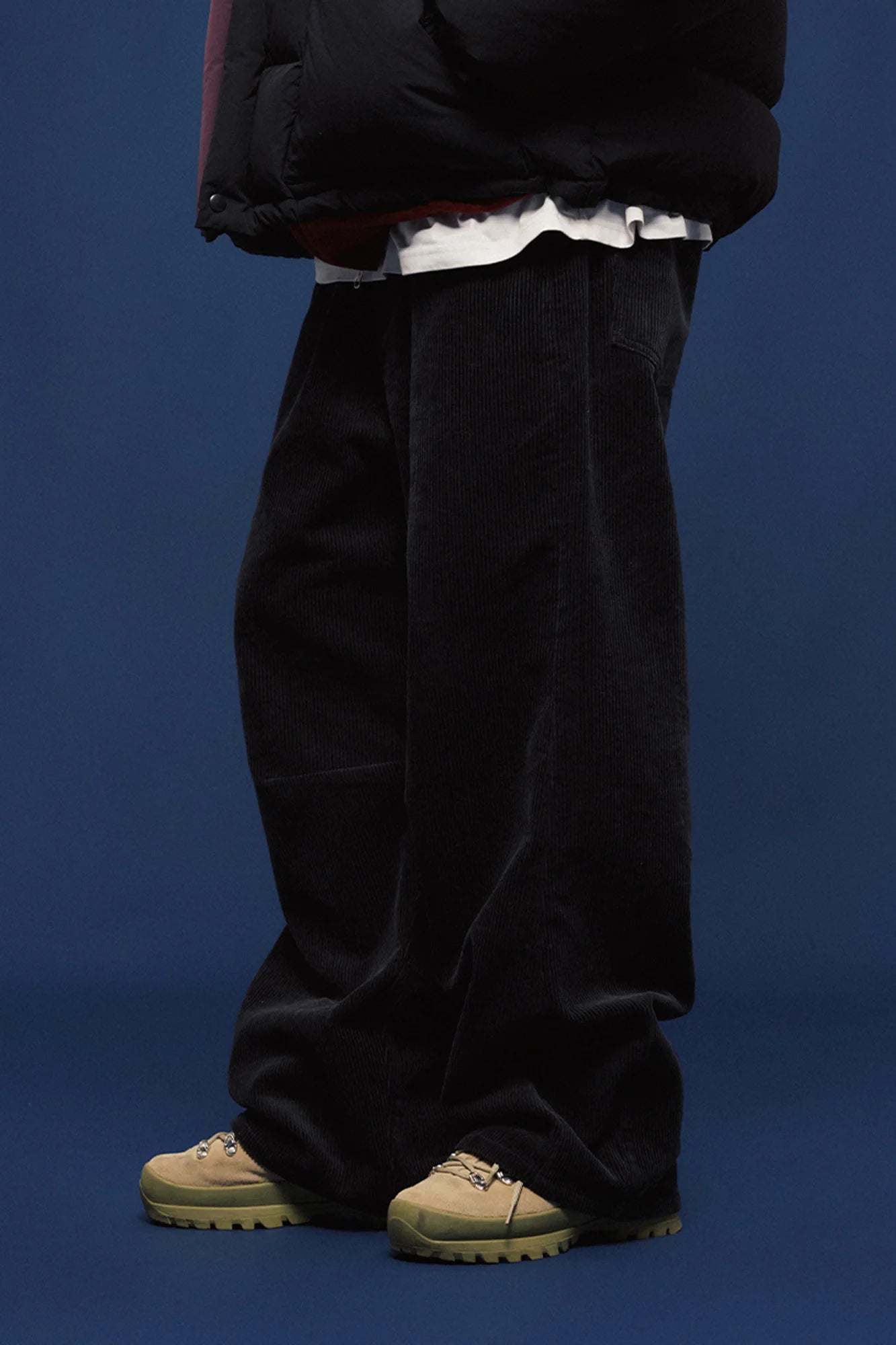 BANANA CLUB Corduroy Pleated Wide-Leg Trousers