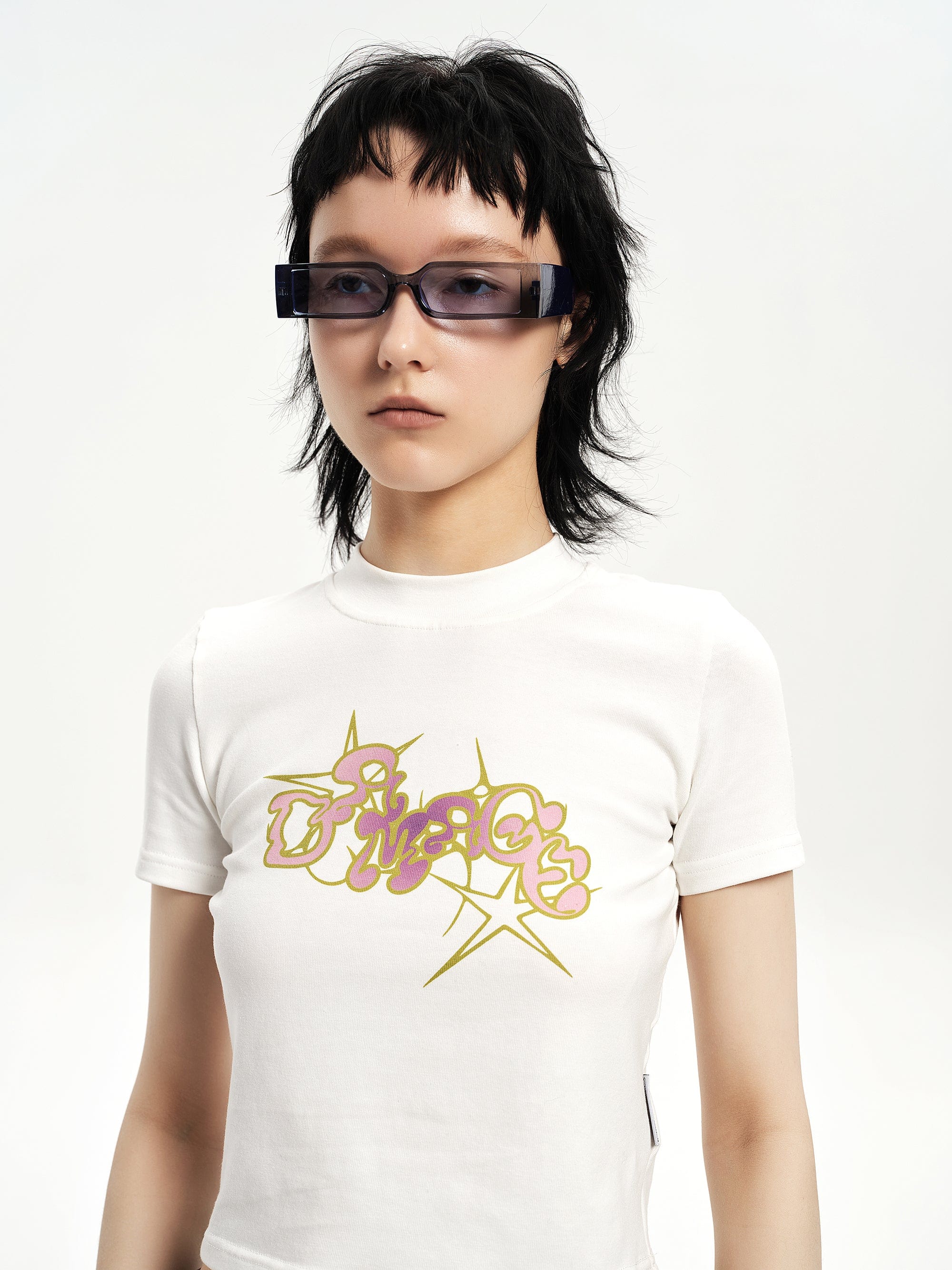 DAMAGE ASIA OPTICALS Square Frame Thick Temple Sunglasses