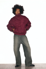 TRECLUB Modern High-Neck Cropped Down Jacket