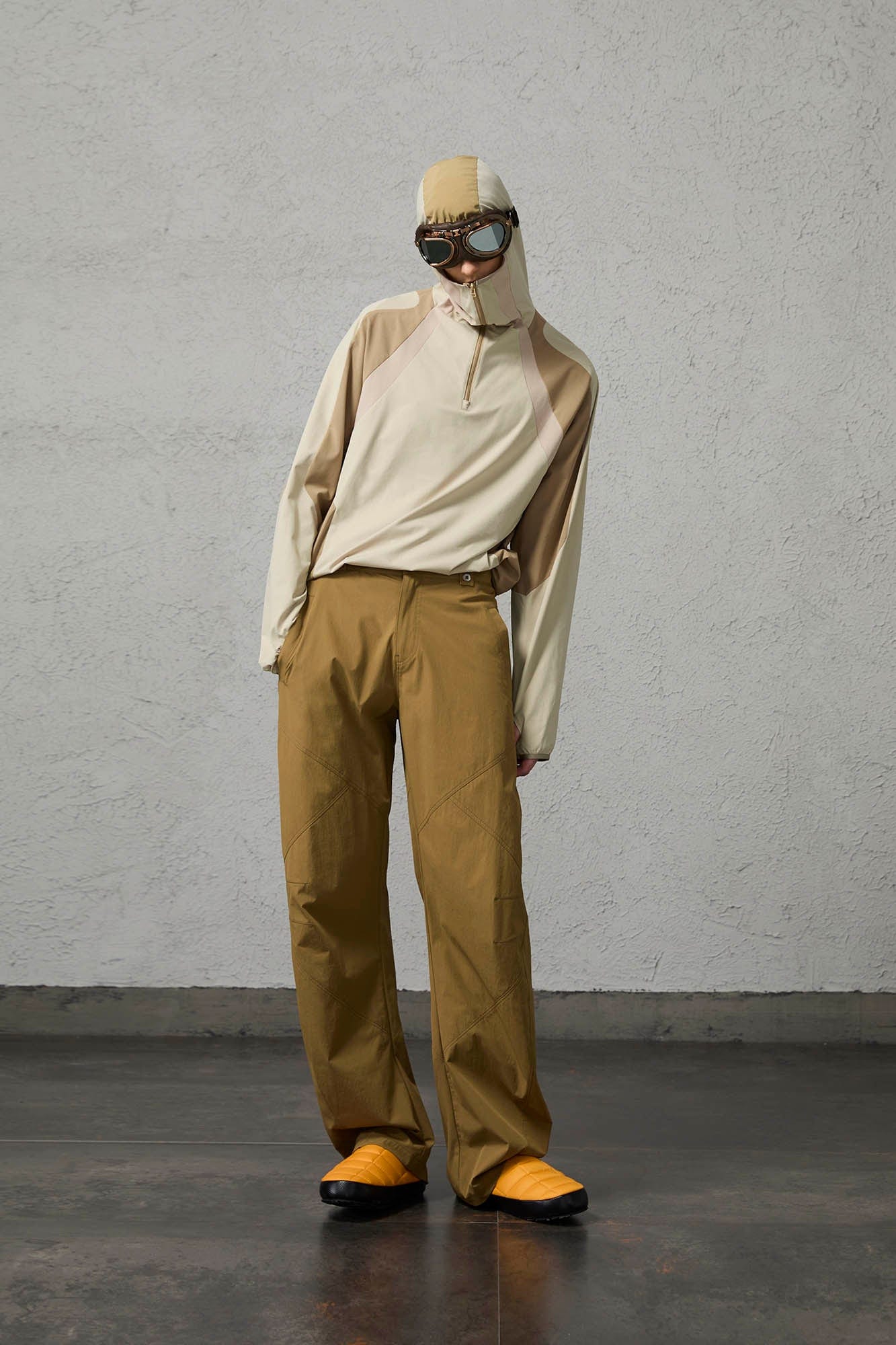 ORGANIC EMOTION Contrast Spliced Hooded Sorona Pullover Jacket