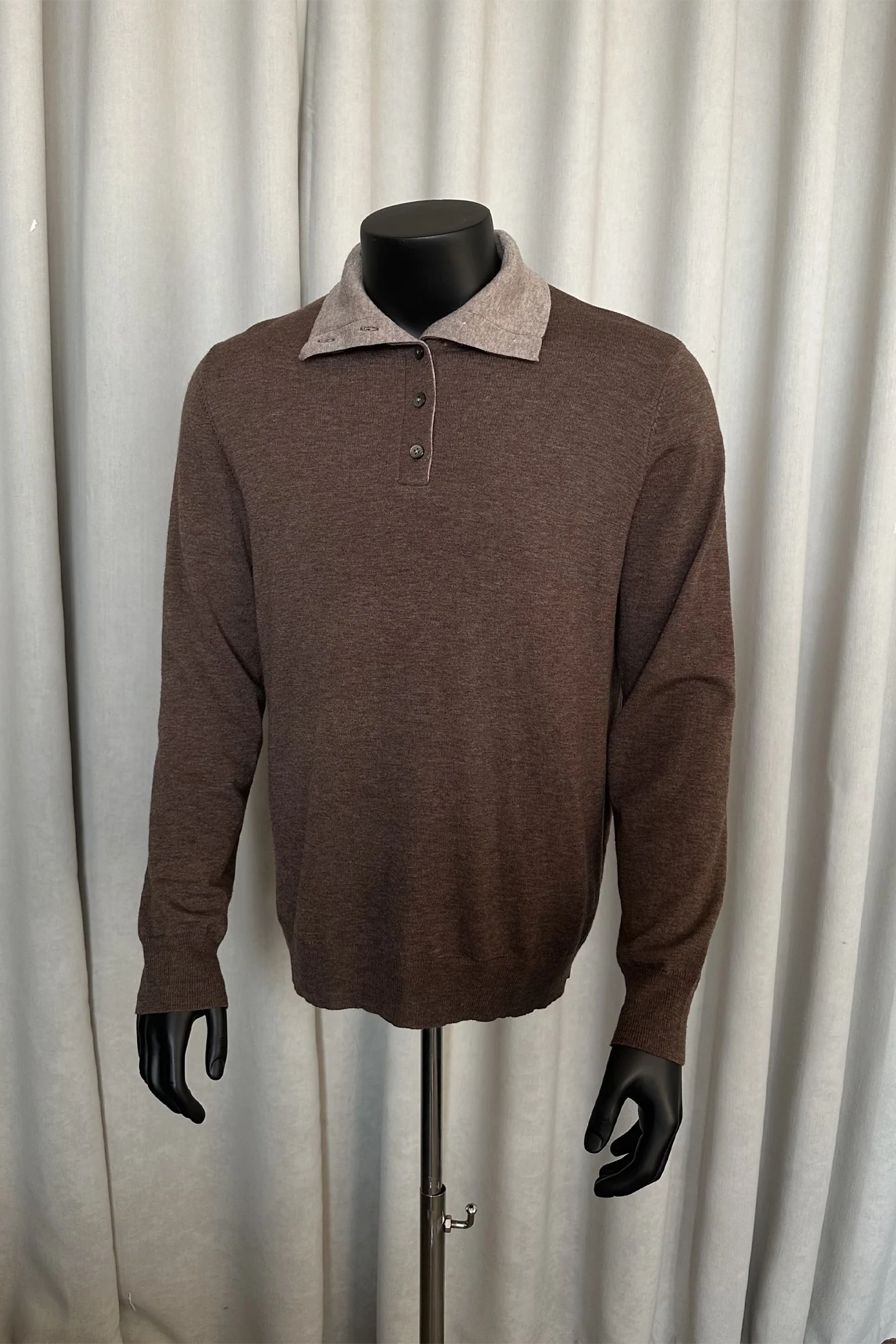 KREATE Double-Collar Wool-Blend Knit Polo