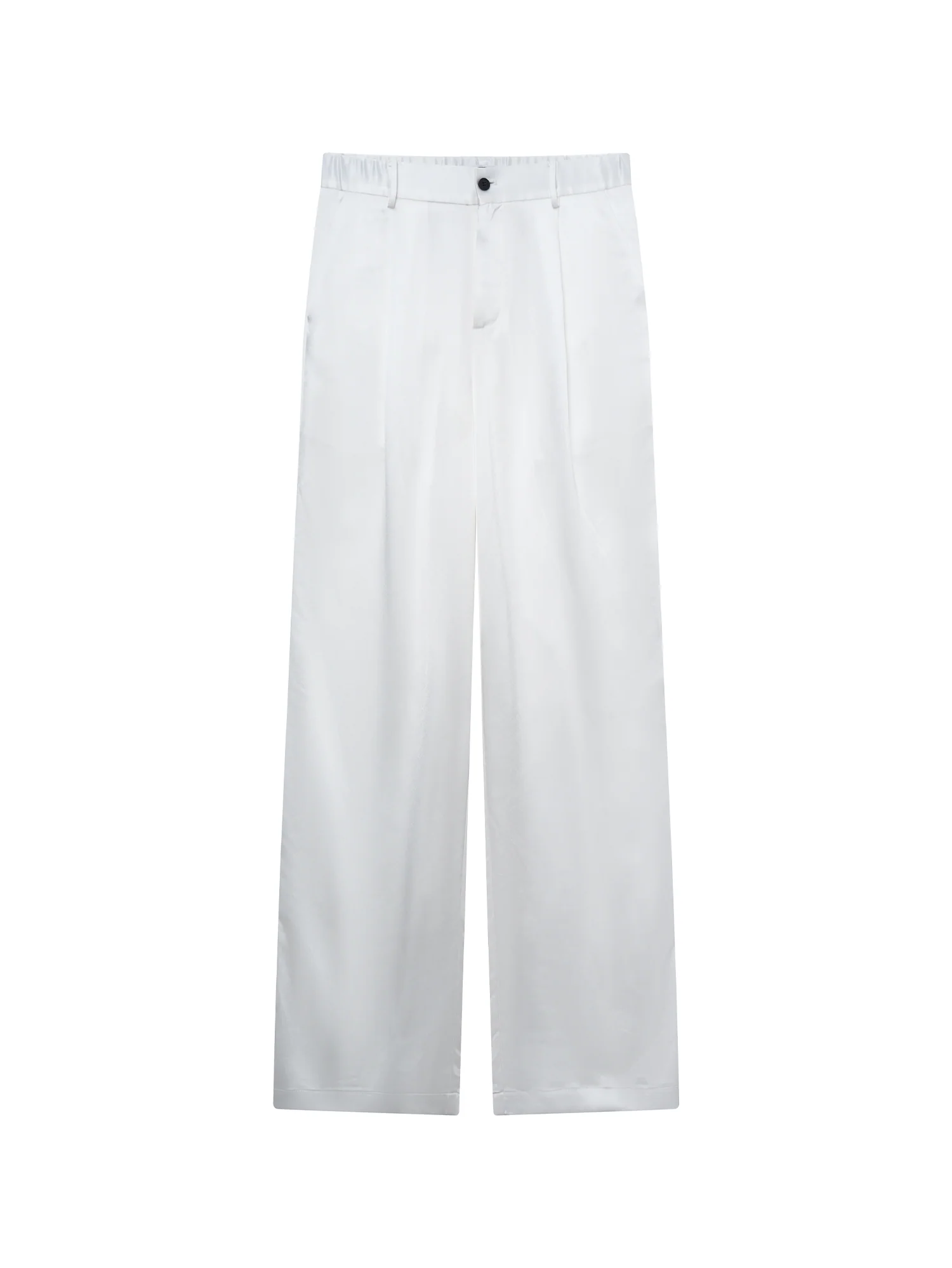 OUYANG WENJUN Minimal Satin Wide-Leg Pants