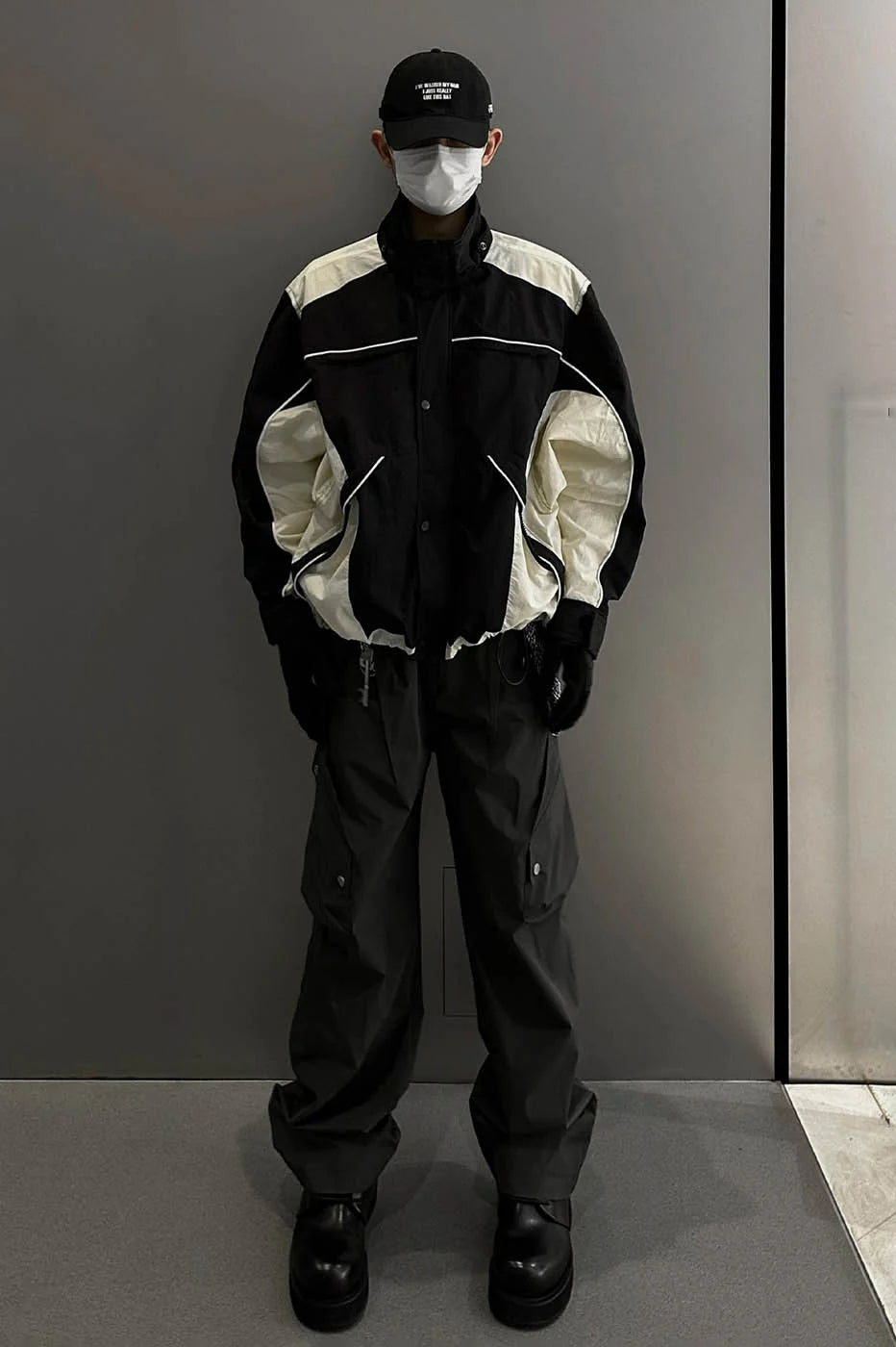 F2CE Deconstructed Detachable-Hood Color-Block Windbreaker