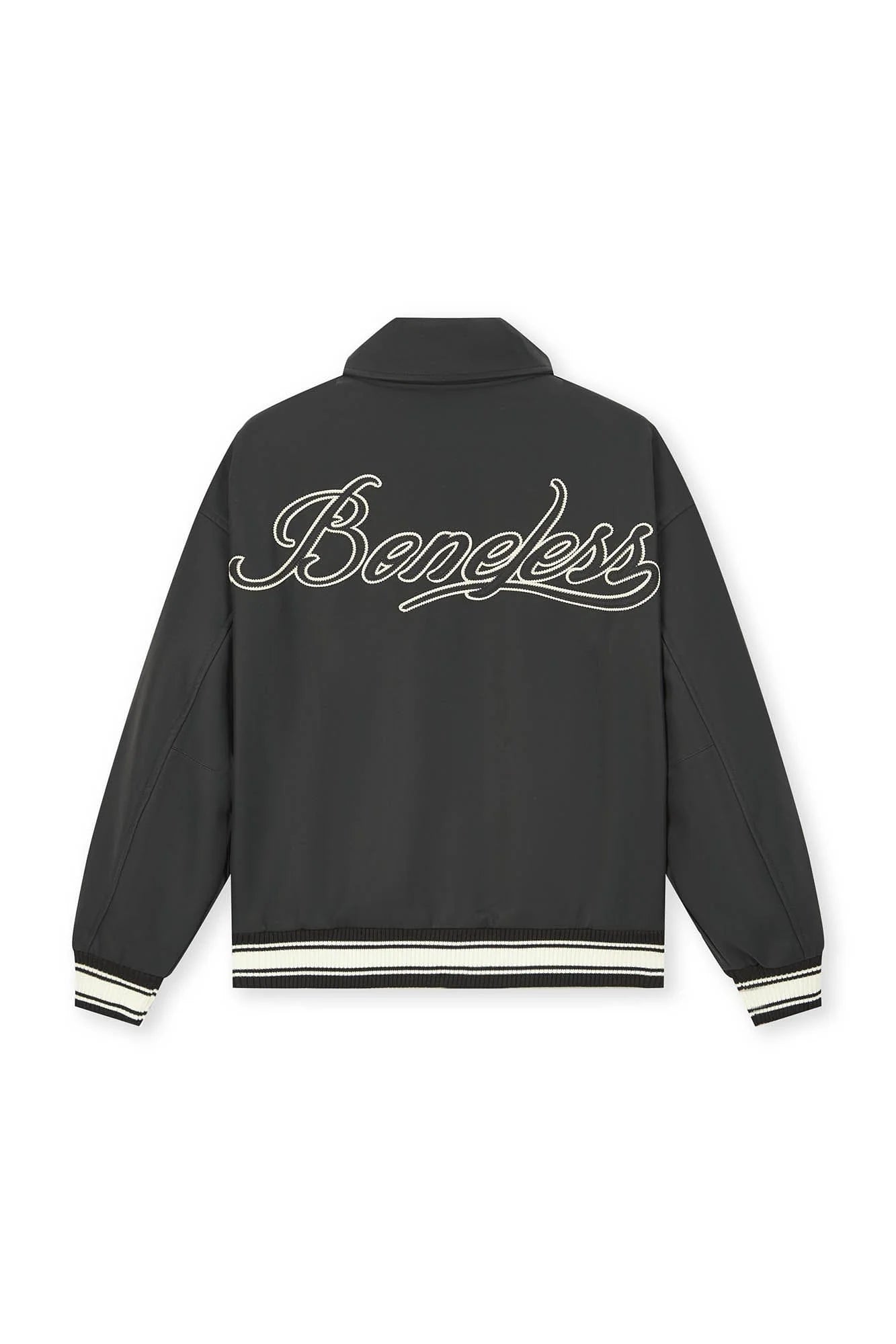BONELESS Embroidered Logo PU Varsity Jacket