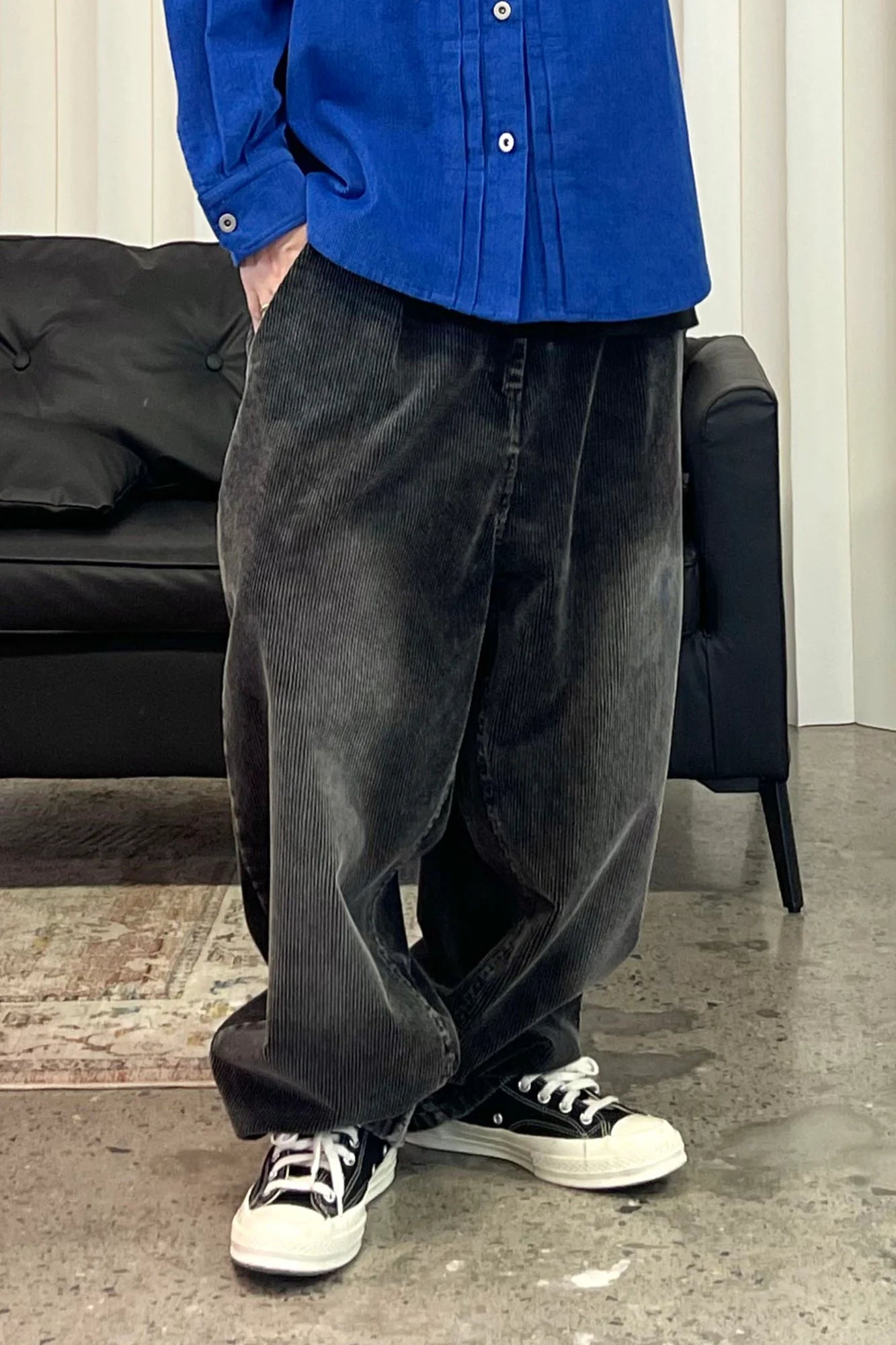 ME DA IGUAL Washed Corduroy Wide-Leg Pants
