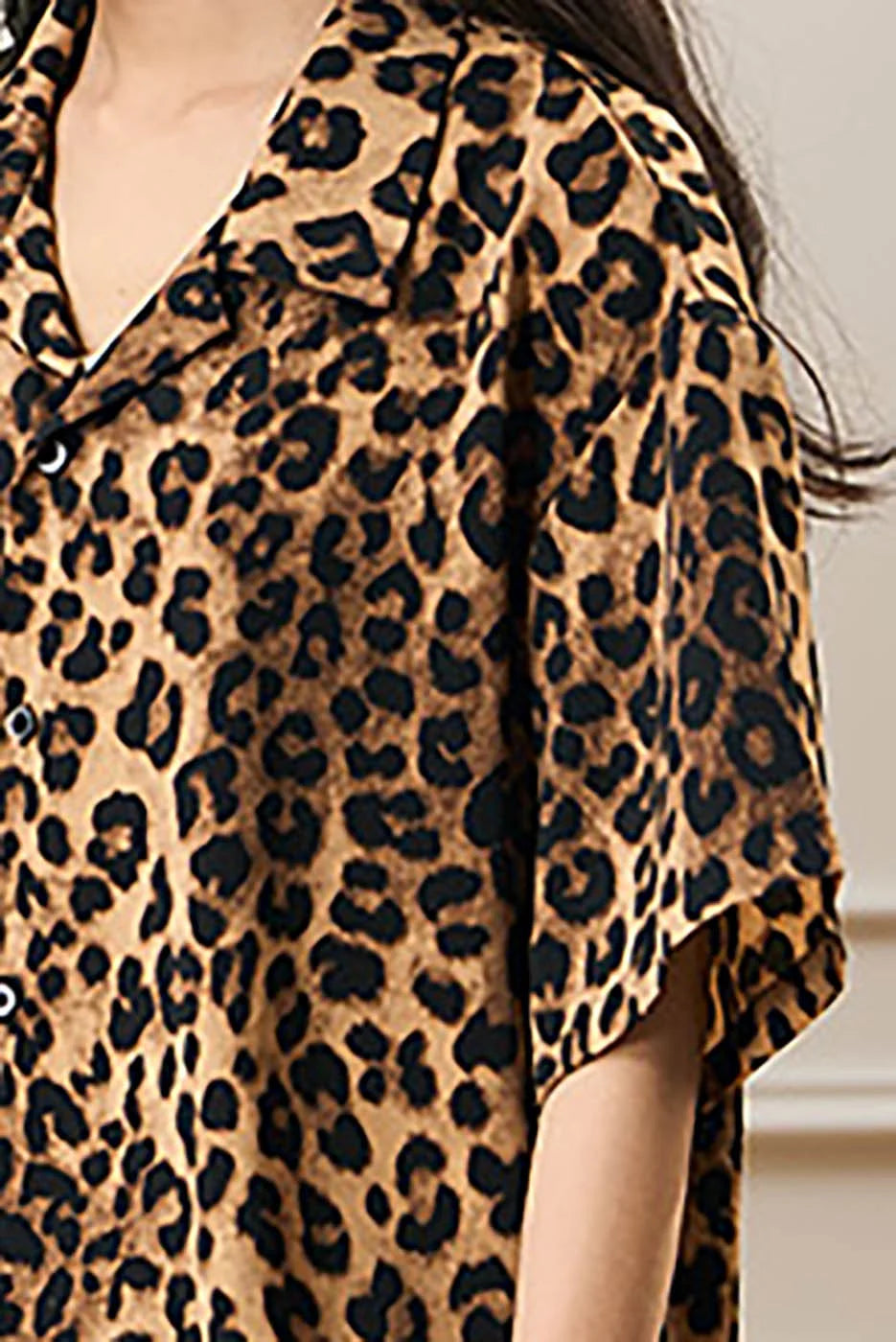 EPIC POETRY Leopard Cuban Half Shirt