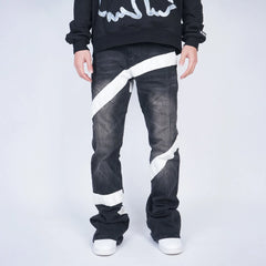 VINKID Infinite Cross Panel Embroidered Jeans