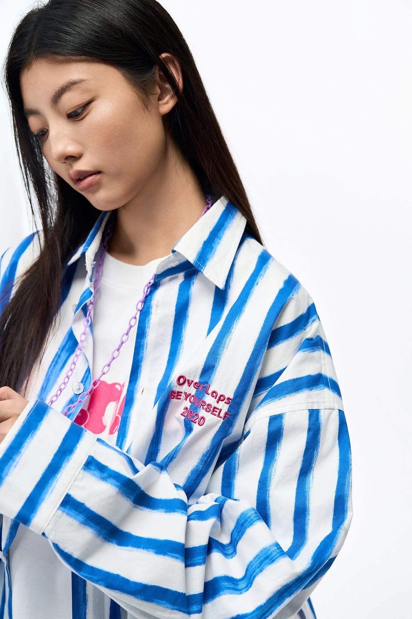 OVERLAPS Brushstroke Stripe Overshirt