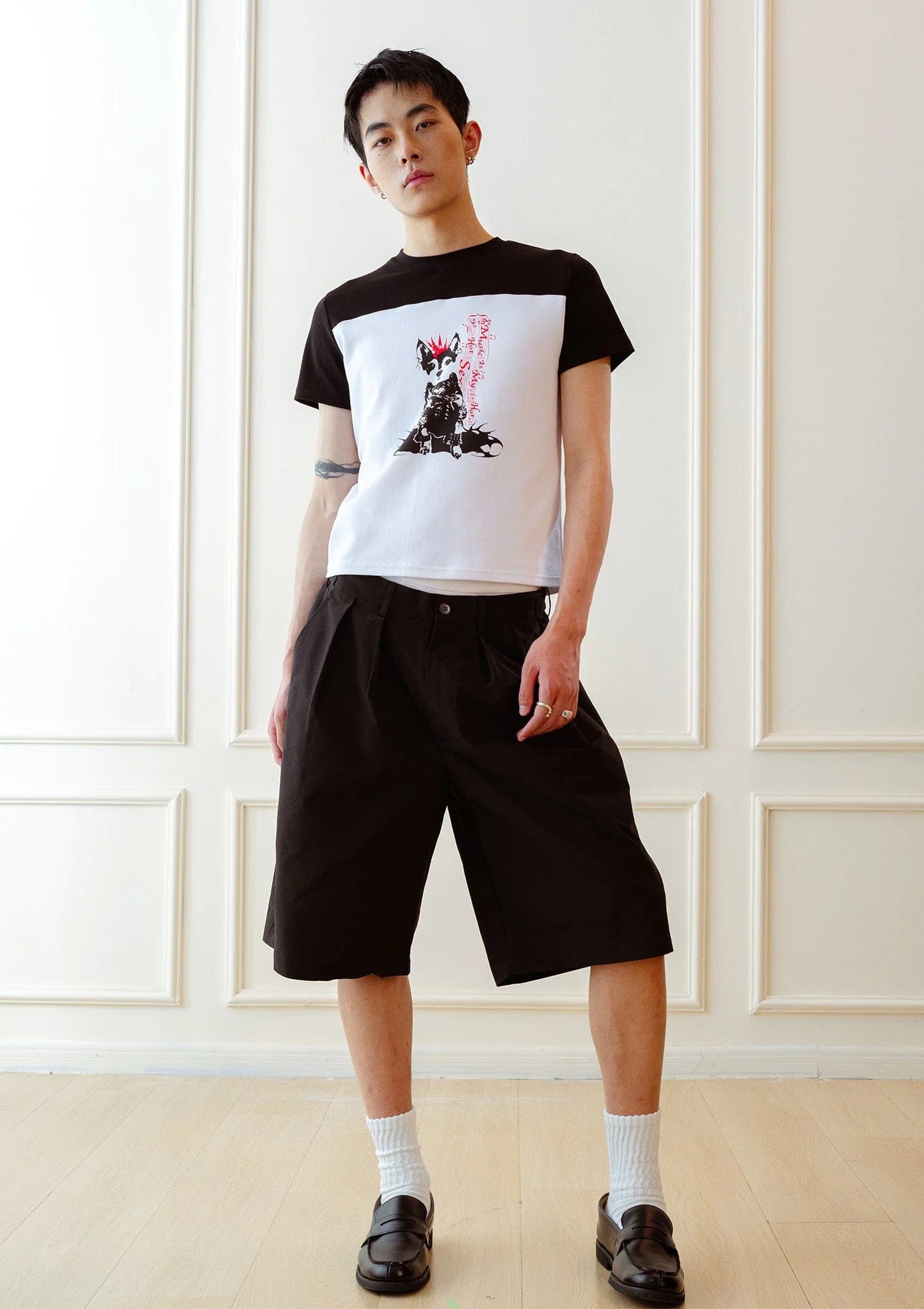 KADAKADA Punk Pup Graphic Spliced T-Shirt