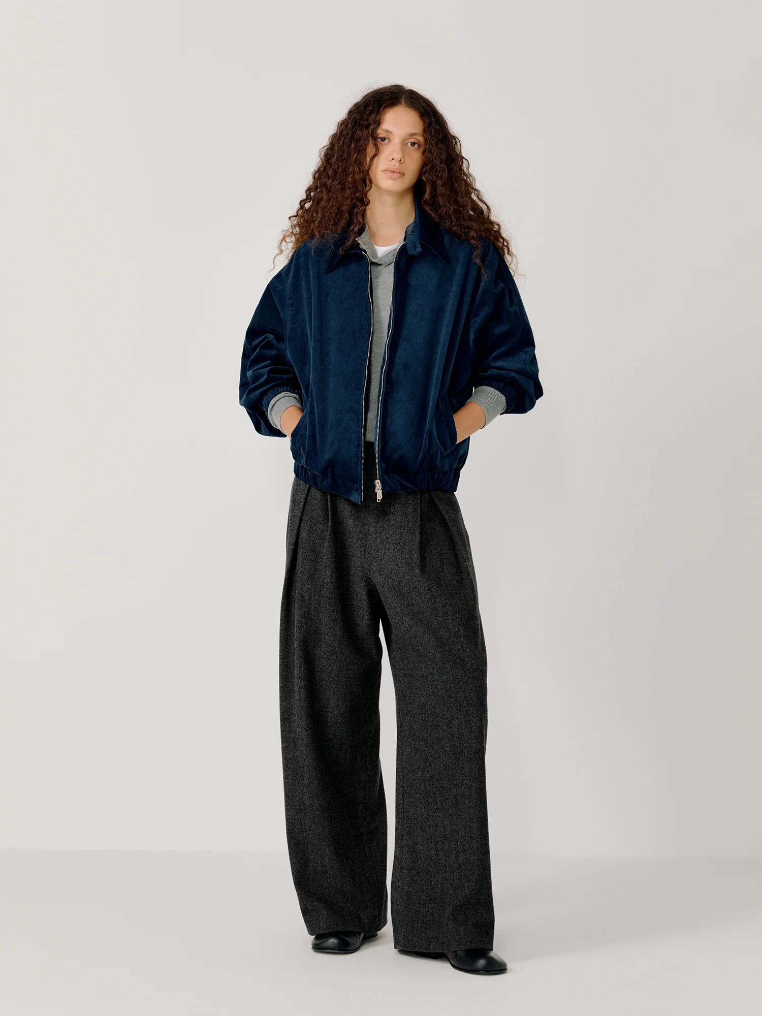 OPICLOTH Herringbone Pleated Wool-Blend Trousers
