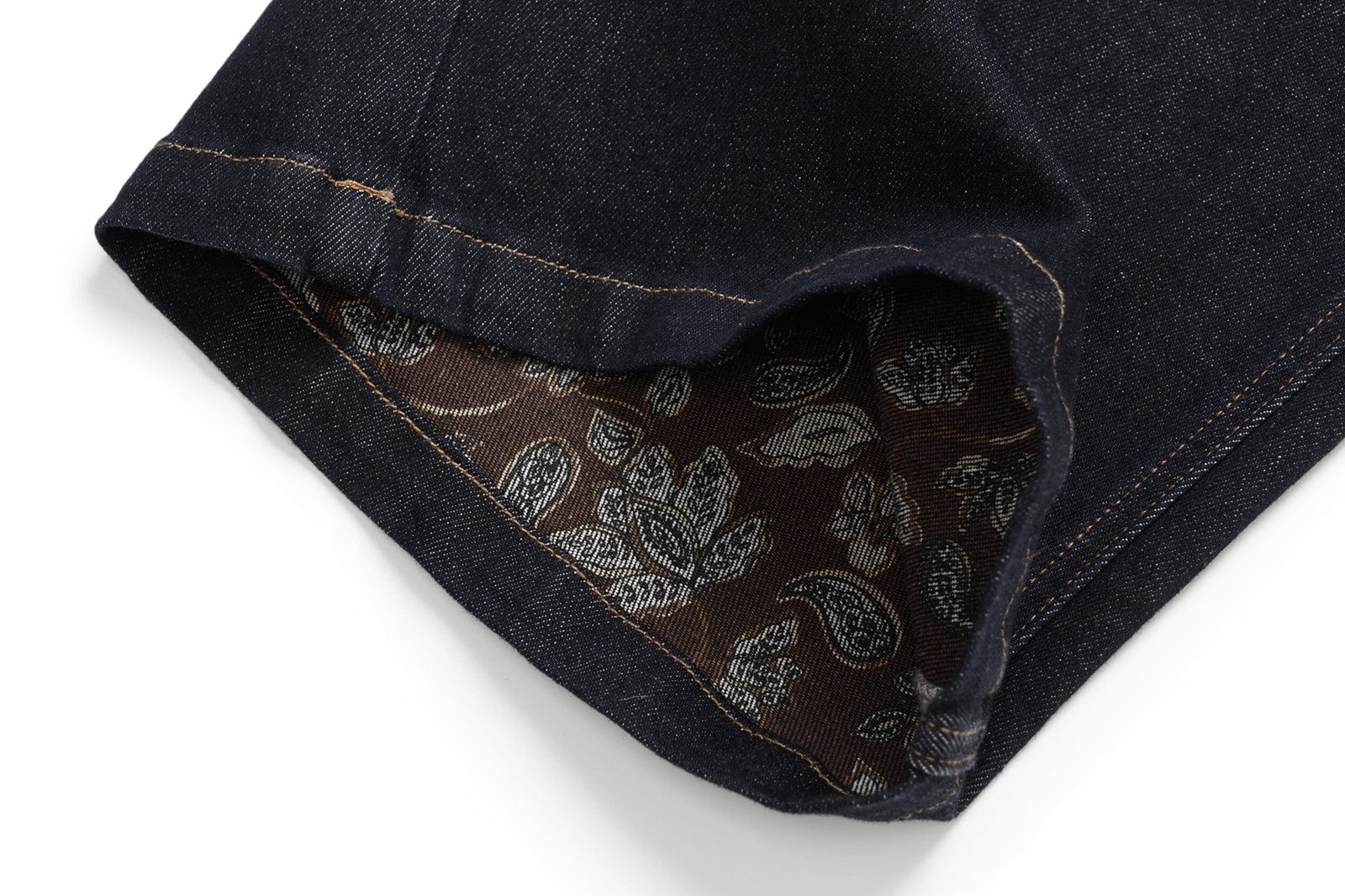 OKAYTHXBYE Floral Paneled Waist Raw Jeans
