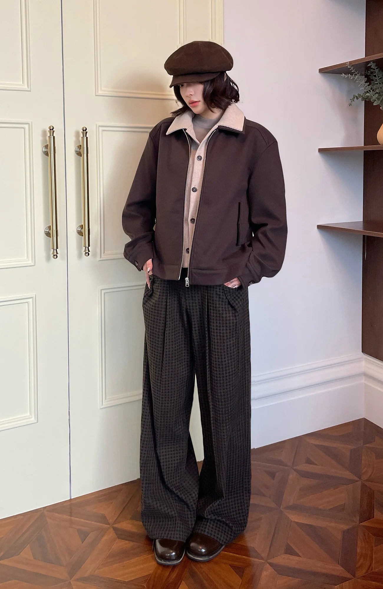 OKAYTHXBYE Faux-Layer Knit-Inset Jacket