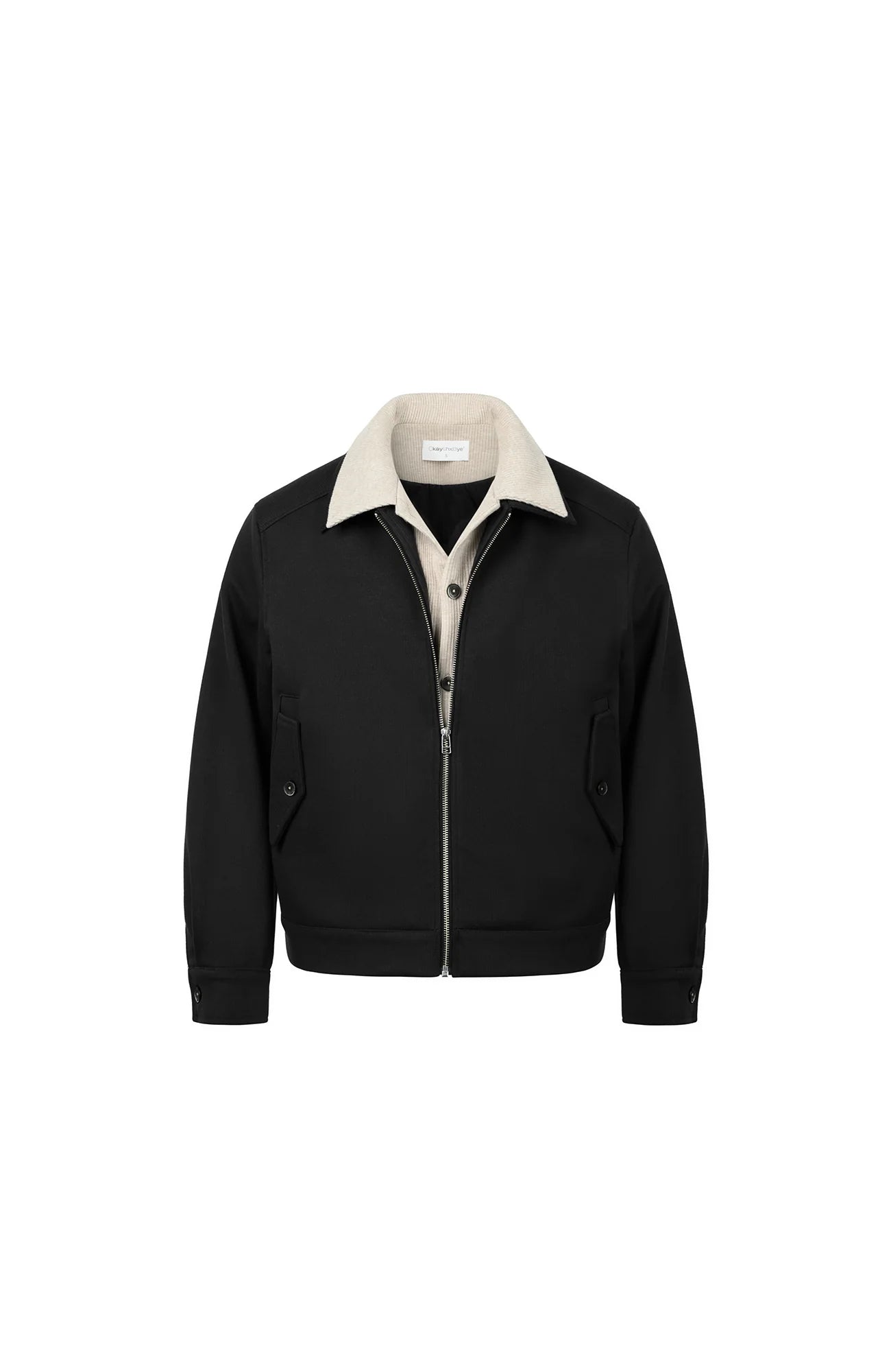 OKAYTHXBYE Faux-Layer Knit-Inset Jacket